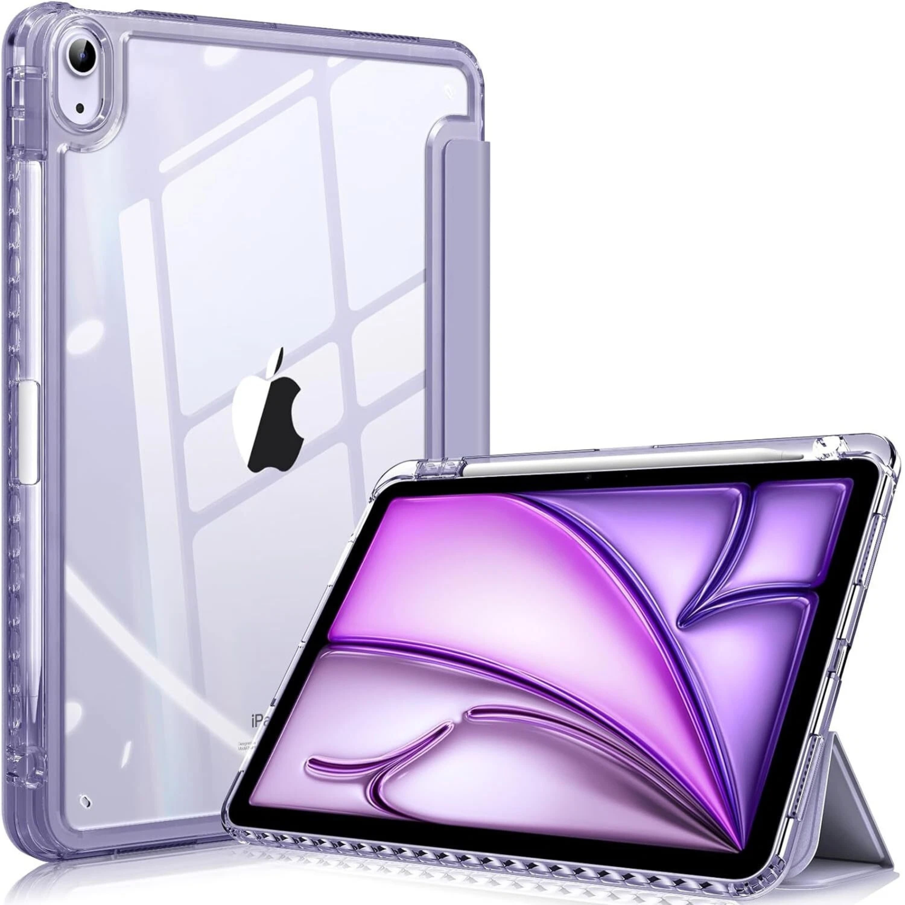 Kitcheniva - Shockproof Hybrid Slim Case For iPad Air 11 Inch M2 2024 With Pencil Holder Violet - Alpine Green