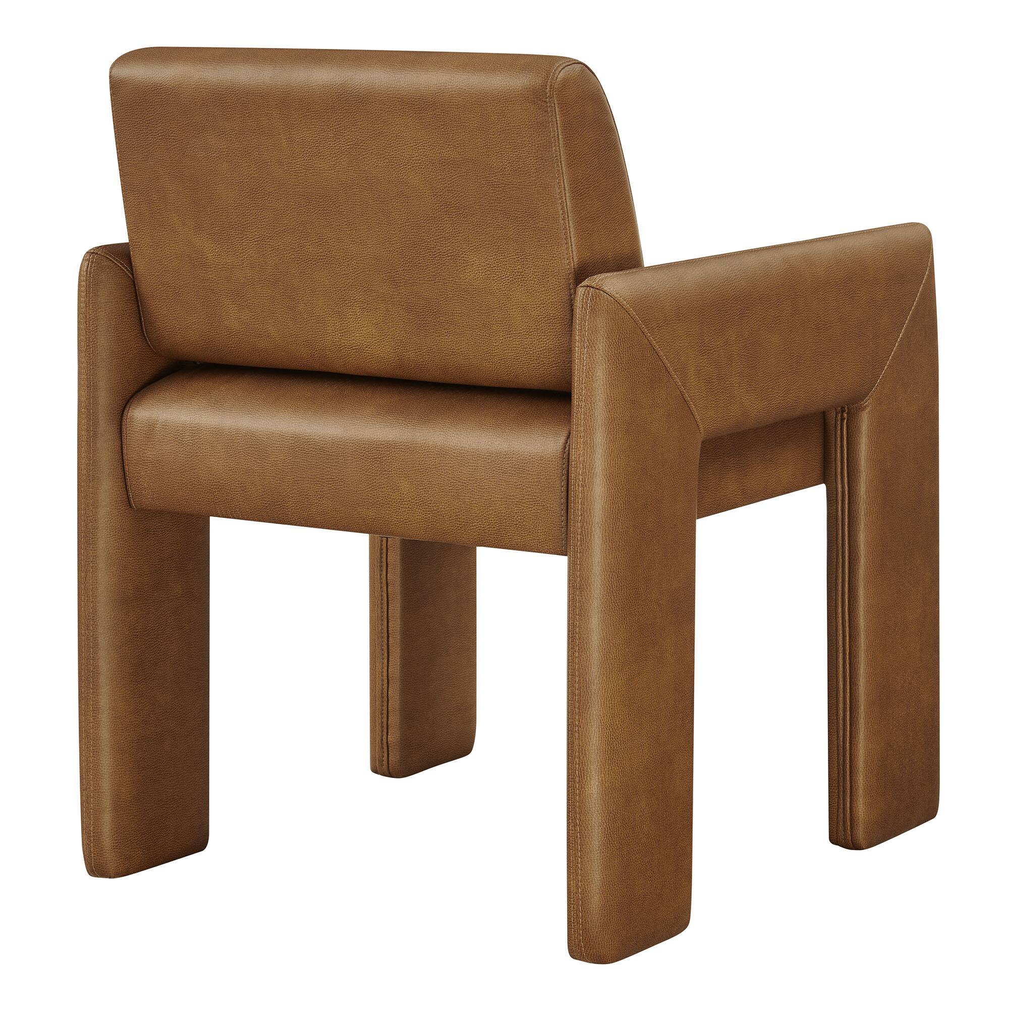 Alt View 1. Modway - Daven Vegan Leather Dining Armchair by Modway - Brown.