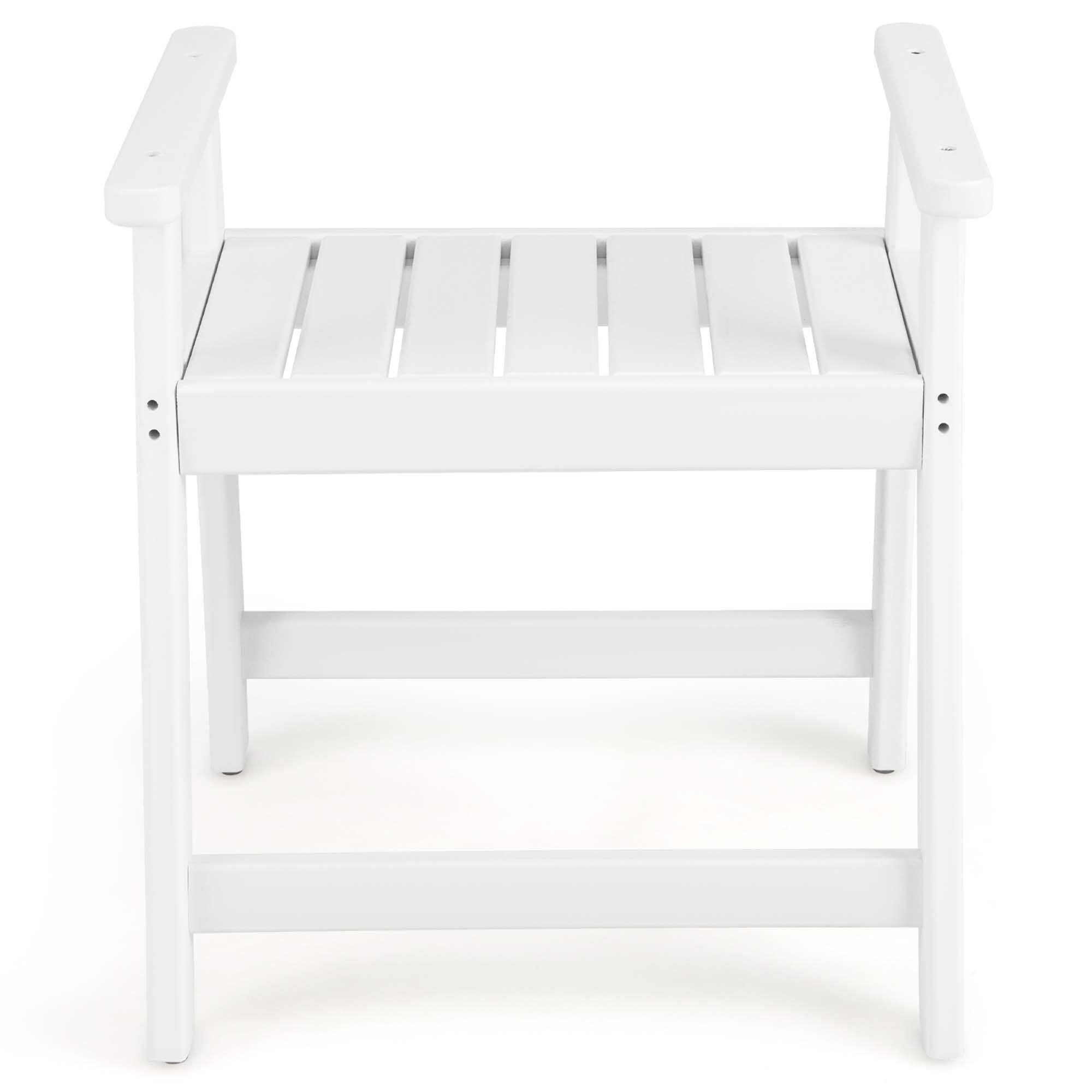 Alt View 6. Costway - Heavy Duty Waterproof HDPE Shower Bench Bathroom Shower Chair with Armrest - White.
