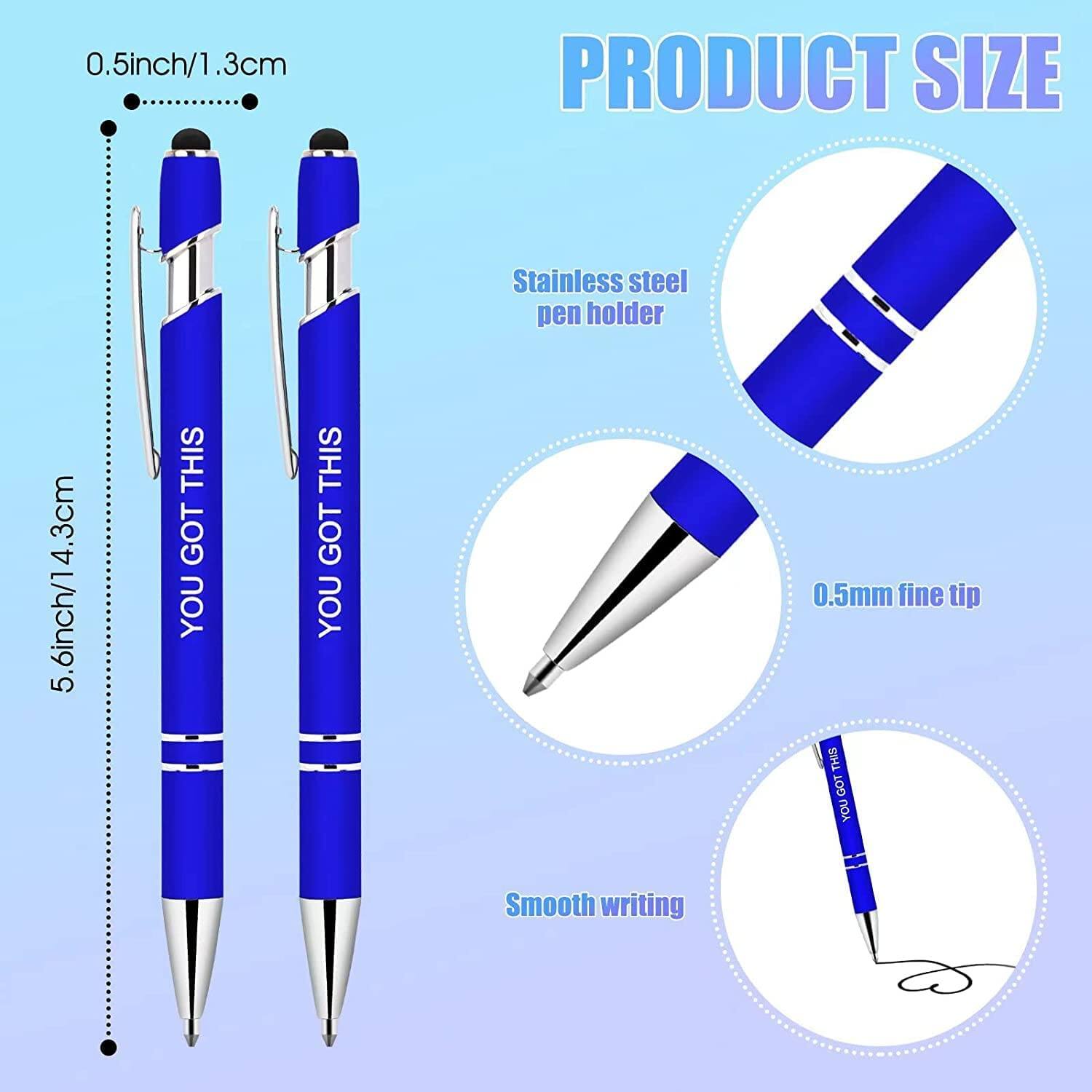 PRODUCT SIZE

- 0.5 inch / 1.3 cm
- 5.6 inch / 14.3 cm

Stainless steel pen holder

0.5 mm fine tip

Smooth writing