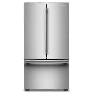 Front. KitchenAid - 36 in. Wide 24 cu. ft. French Door Counter-Depth Refrigerator with Interior Dispense - PrintShield Stainless.