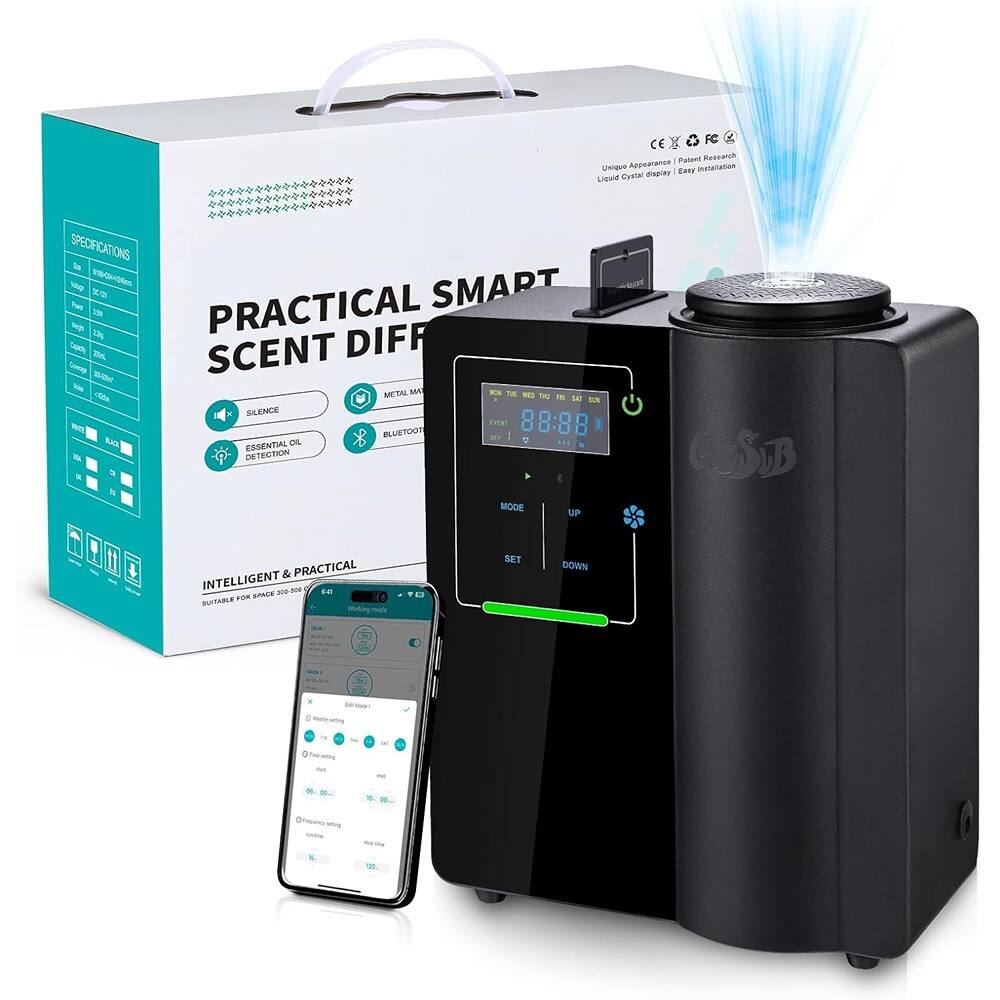 CE FC Patent Research
Unique Appearance
Installation
Liquid Crystal Display
SPECIFICATIONS
- Power: 12V
- Diffuser: 20%
- Sensor: Metal
- Silence
- Bluetooth
- Essential Oil Detection
PRACTICAL SMART SCENT DIFFUSER
INTELLIGENT & PRACTICAL
SUITABLE FOR SPACE 200-500 SQM