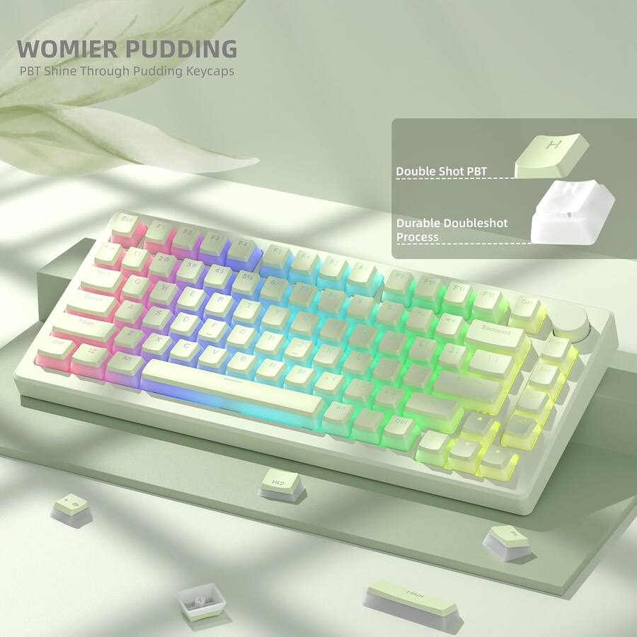Pudding Keybacks Womier Pudding Keycaps,130 Keys PBT Keycaps Shine Through Key Cap OEM ...