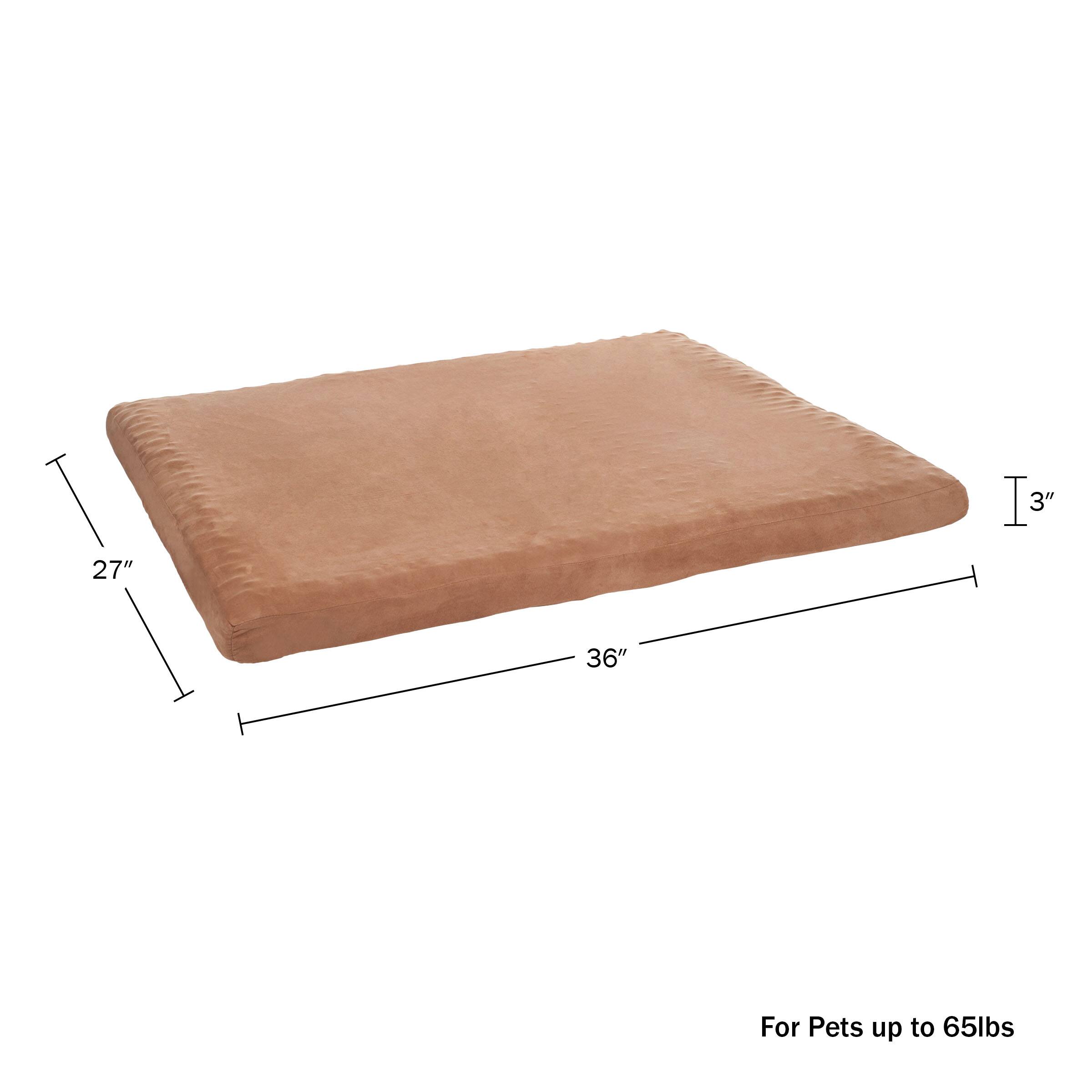 27" x 36" x 3"  
For Pets up to 65lbs