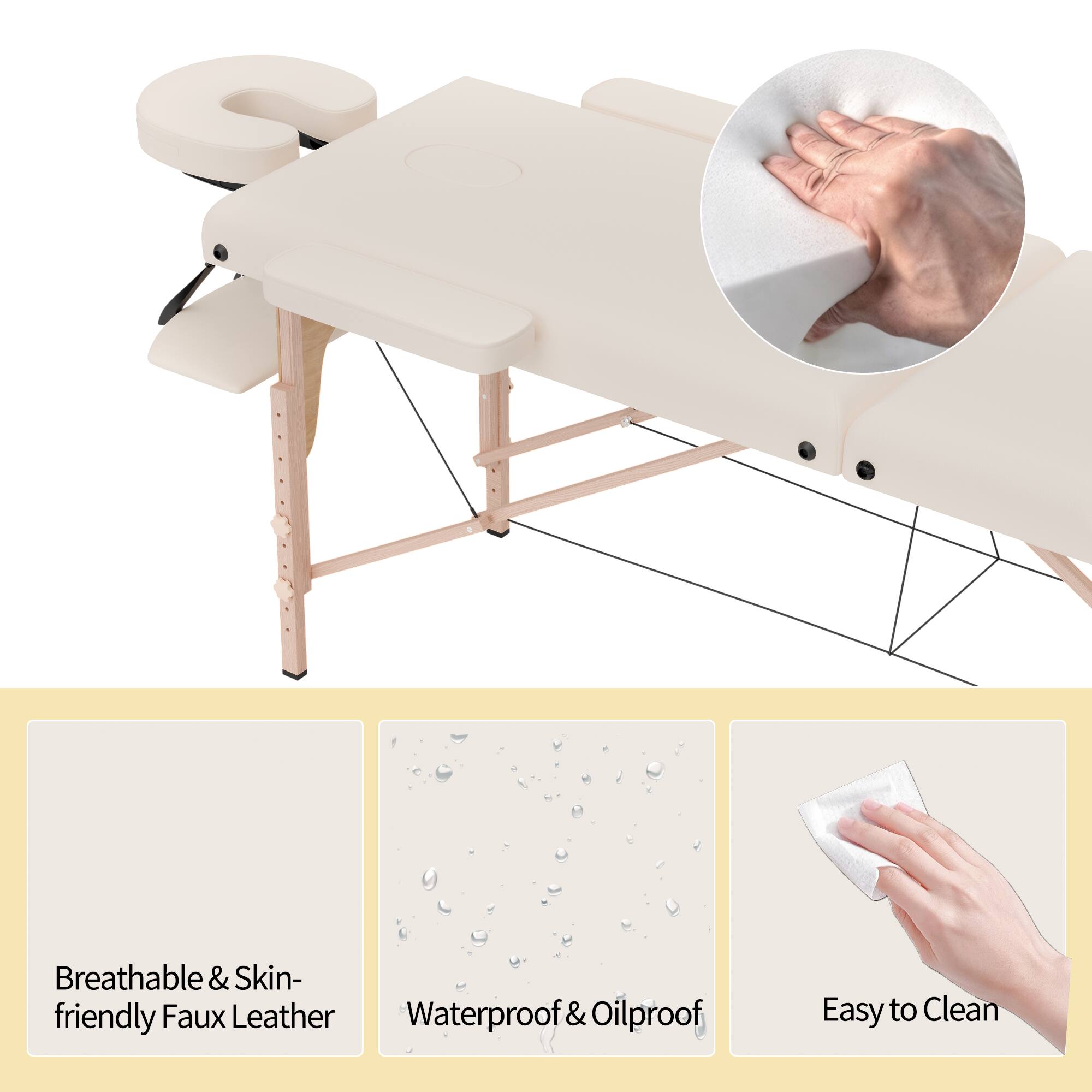 Breathable & Skin-friendly Faux Leather  
Waterproof & Oilproof  
Easy to Clean