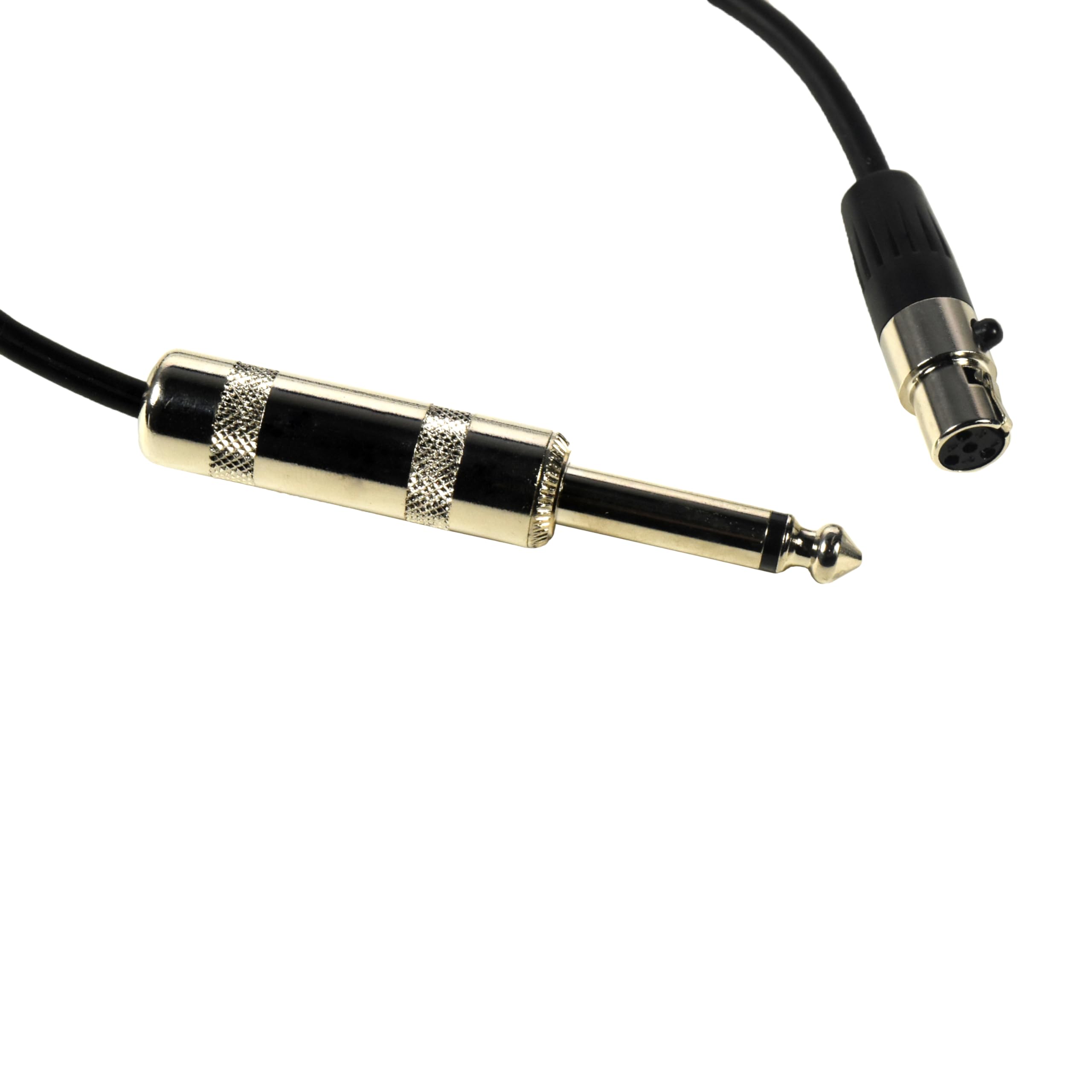 Angle. HQRP - TA4F 4-Pin Mini to 1/4 in Instrument Cable 2.5 ft for Shure, Electro-Voice Bodypack - Black.