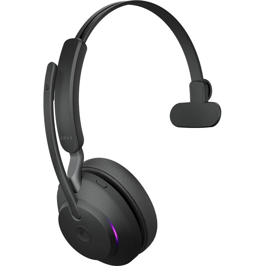 Alt View 2. Jabra - Jabra Evolve2 65 Headset - Mono - USB Type A - Wireless - Bluetooth - Over-the-head - Monaural - Supra-aural - Black - Black.