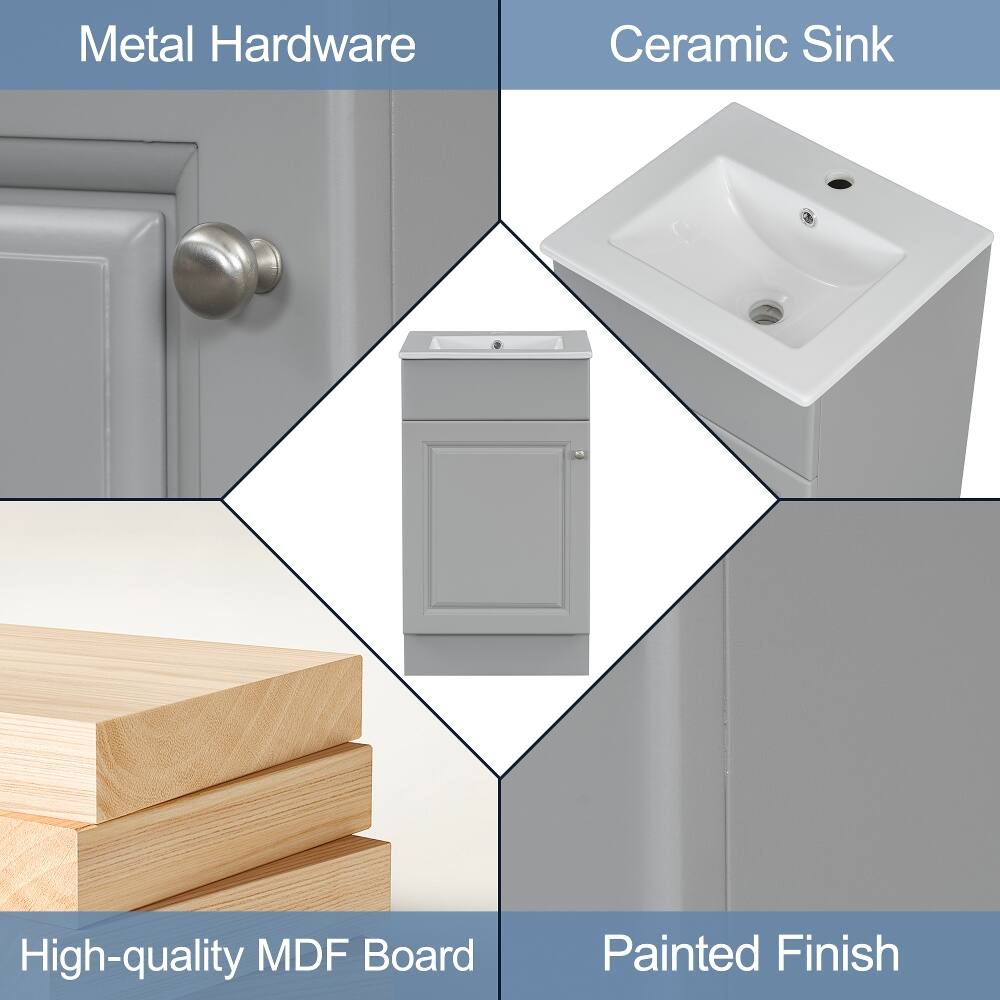 Metal Hardware  
Ceramic Sink  
High-quality MDF Board  
Painted Finish