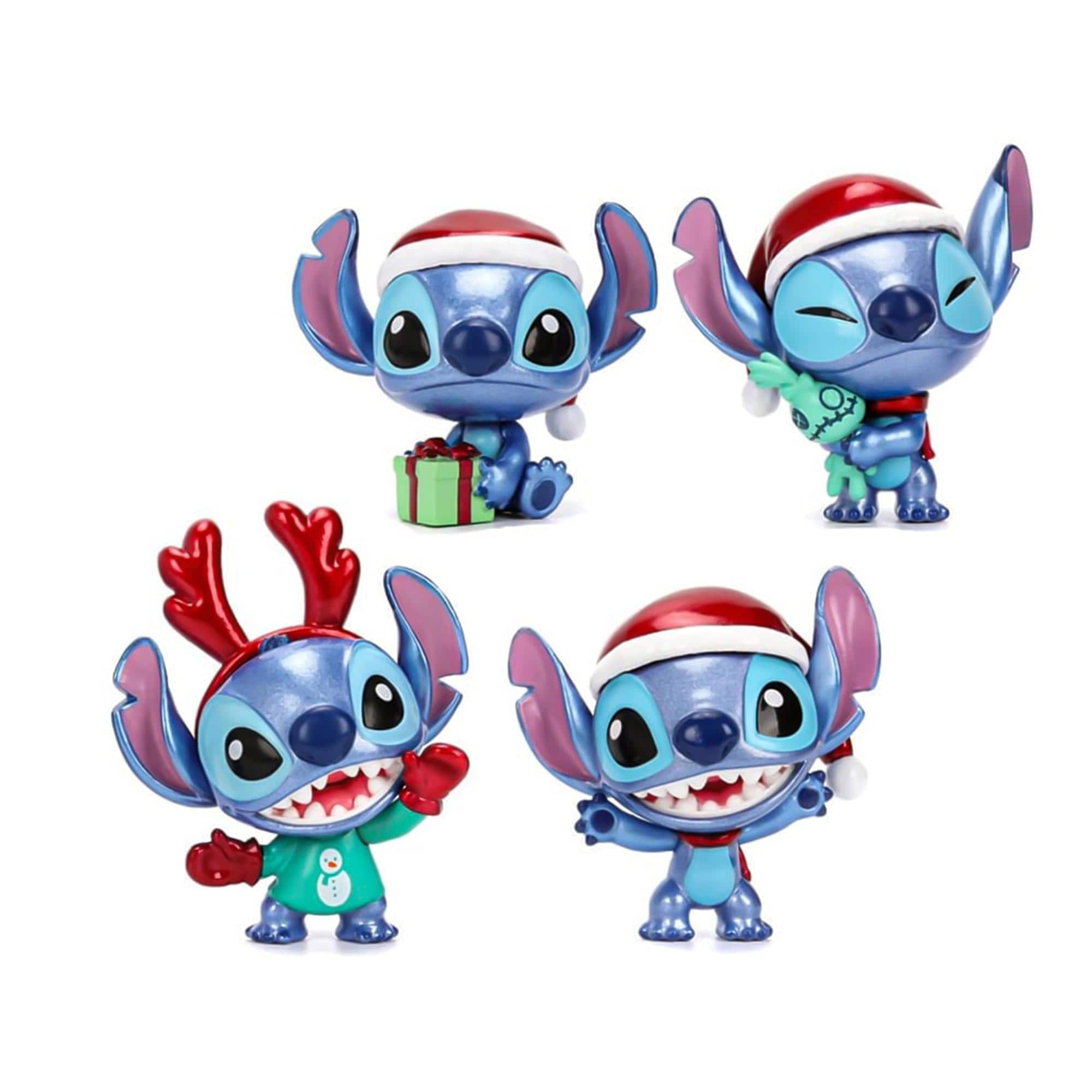 Disney Stitch Holiday 2.5 Inch MetalFigs 4 Pack Multi Colored