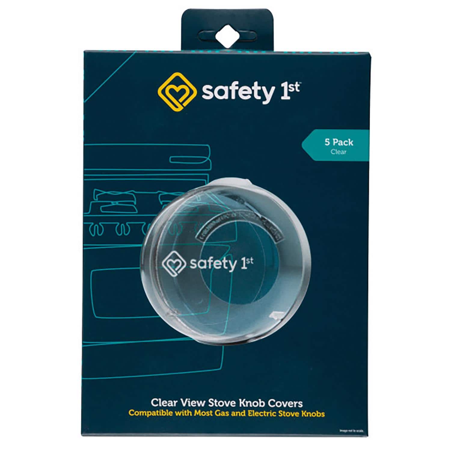 Safety 1st - Clear Plastic Stove Knob Covers 5 pk