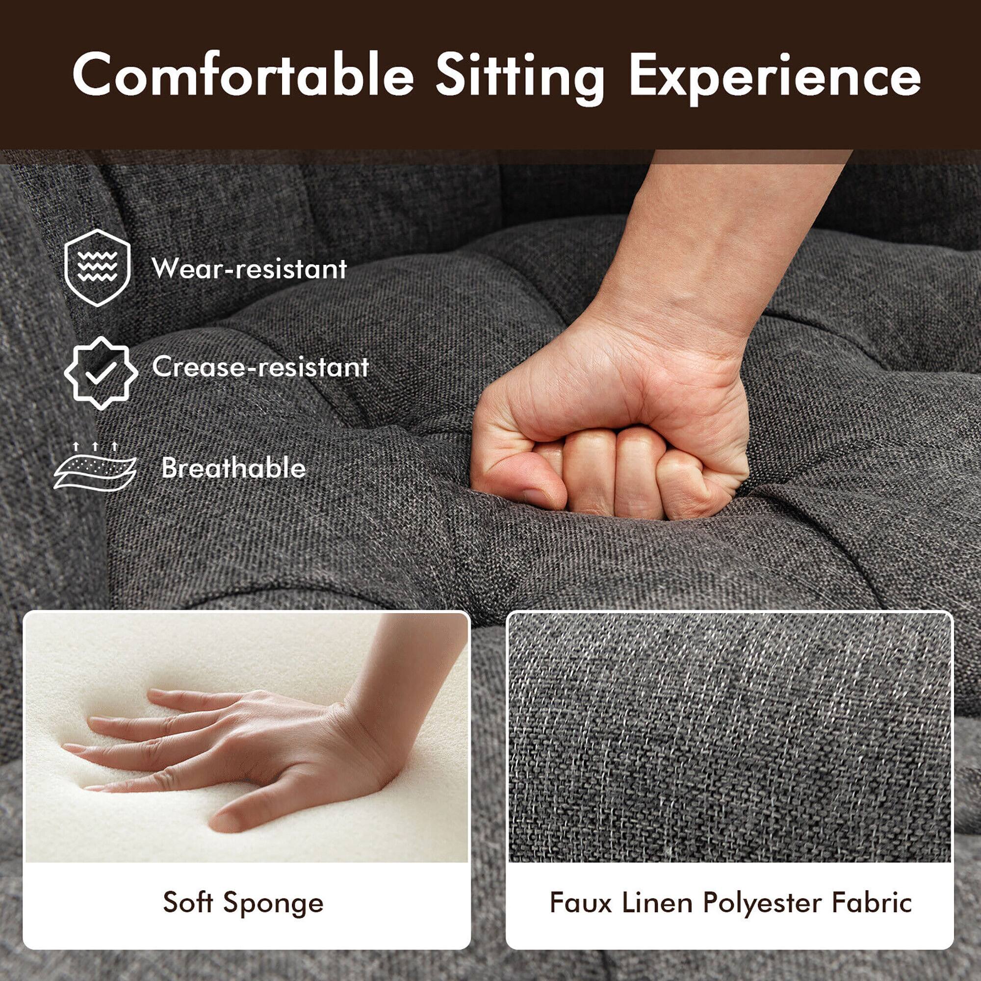 Comfortable Sitting Experience

- Wear-resistant
- Crease-resistant
- Breathable

Soft Sponge

Faux Linen Polyester Fabric