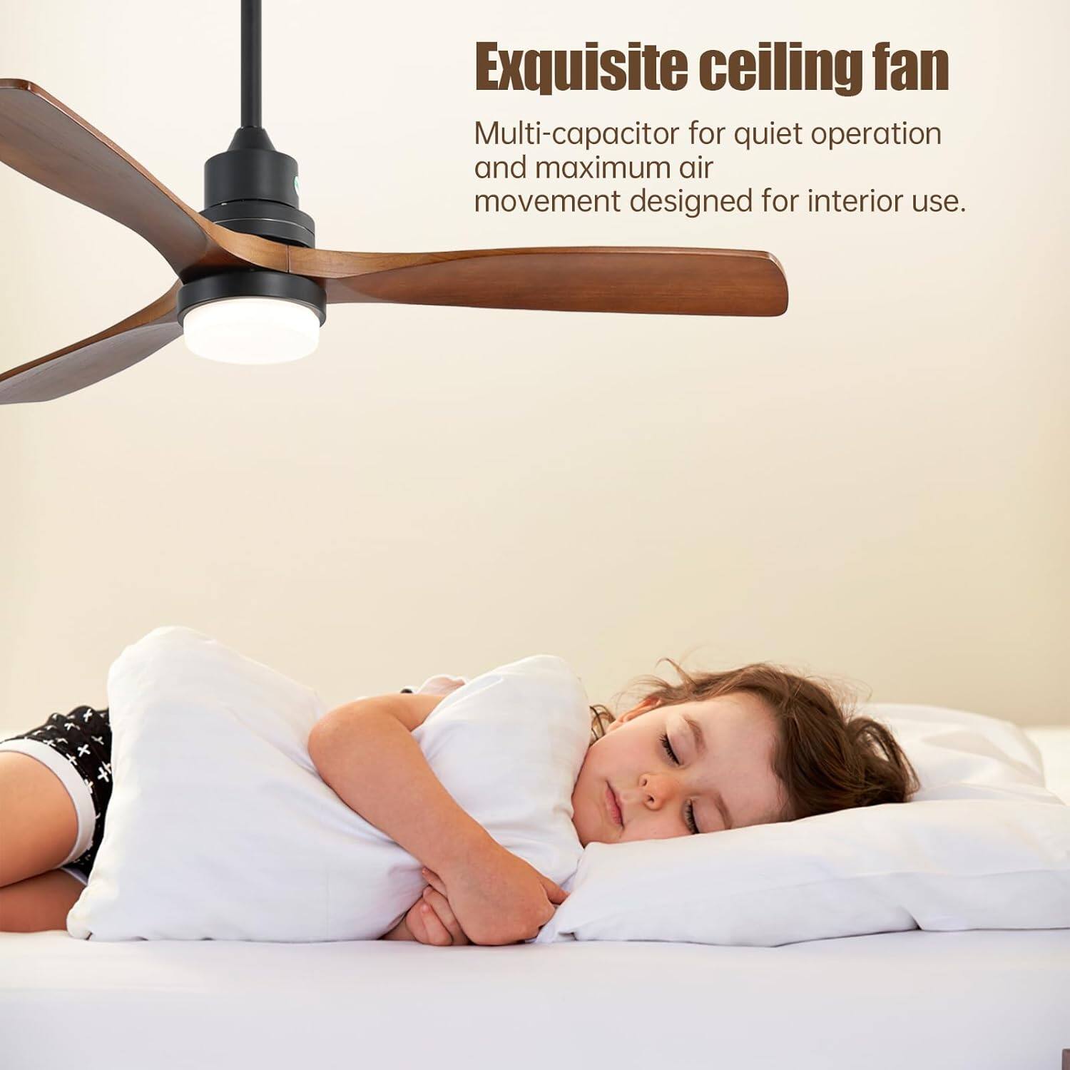 Exquisite ceiling fan  
Multi-capacitor for quiet operation and maximum air movement designed for interior use.