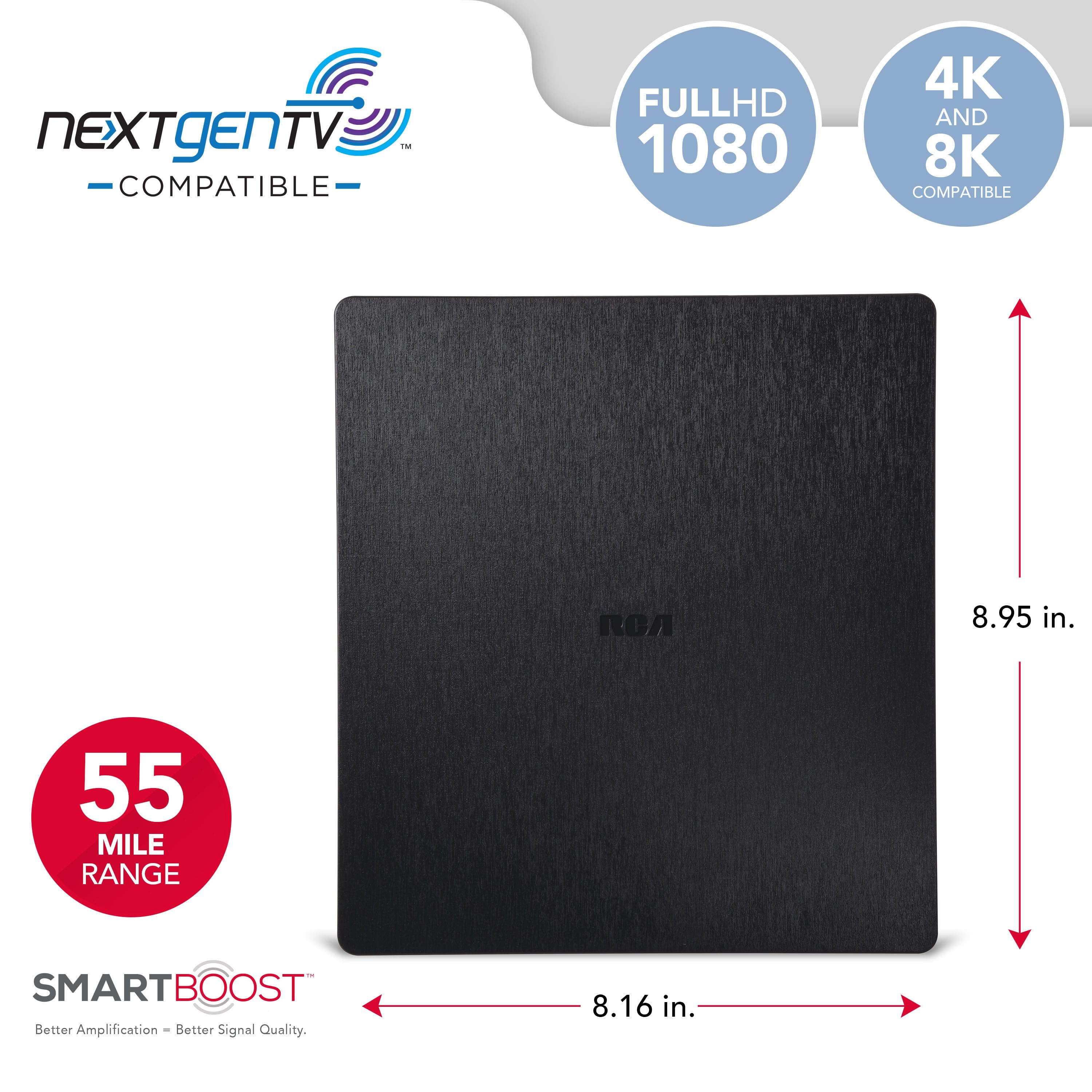 Alt View 15. RCA - Indoor Flat Amplified HDTV Antenna - Black.