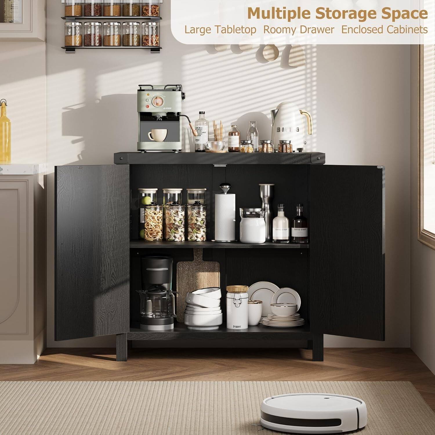 Multiple Storage Space  
Large Tabletop Roomy Drawer Enclosed Cabinets