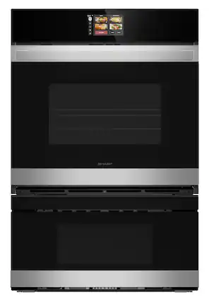 Front. Sharp - 30 In Smart Convection Wall Oven and Microwave Drawer Combination for Single Cutout with Alexa Compatibility (SWB3085HS) - Stainless Steel.
