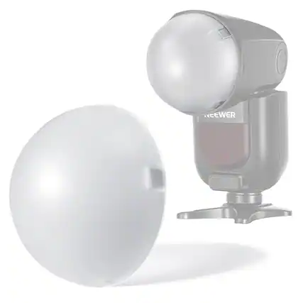 Front. Neewer - Magnetic Dome Diffuser for Round Flash - Light Modifier for Z2PRO, Z2 & Z1 Speedlites.
