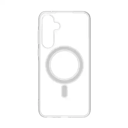 Front. Reiko - Magnetic Wireless Charging Tpu Bumper Case For Samsung S23 Fe In Clear - Clear.