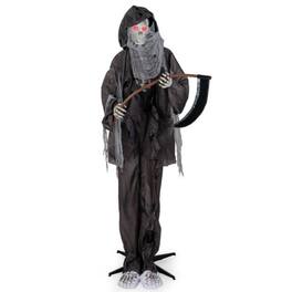 Boyel Living - 8.5ft Sound Activated Grim Reaper Halloween Prop with Glowing Eyes - Black