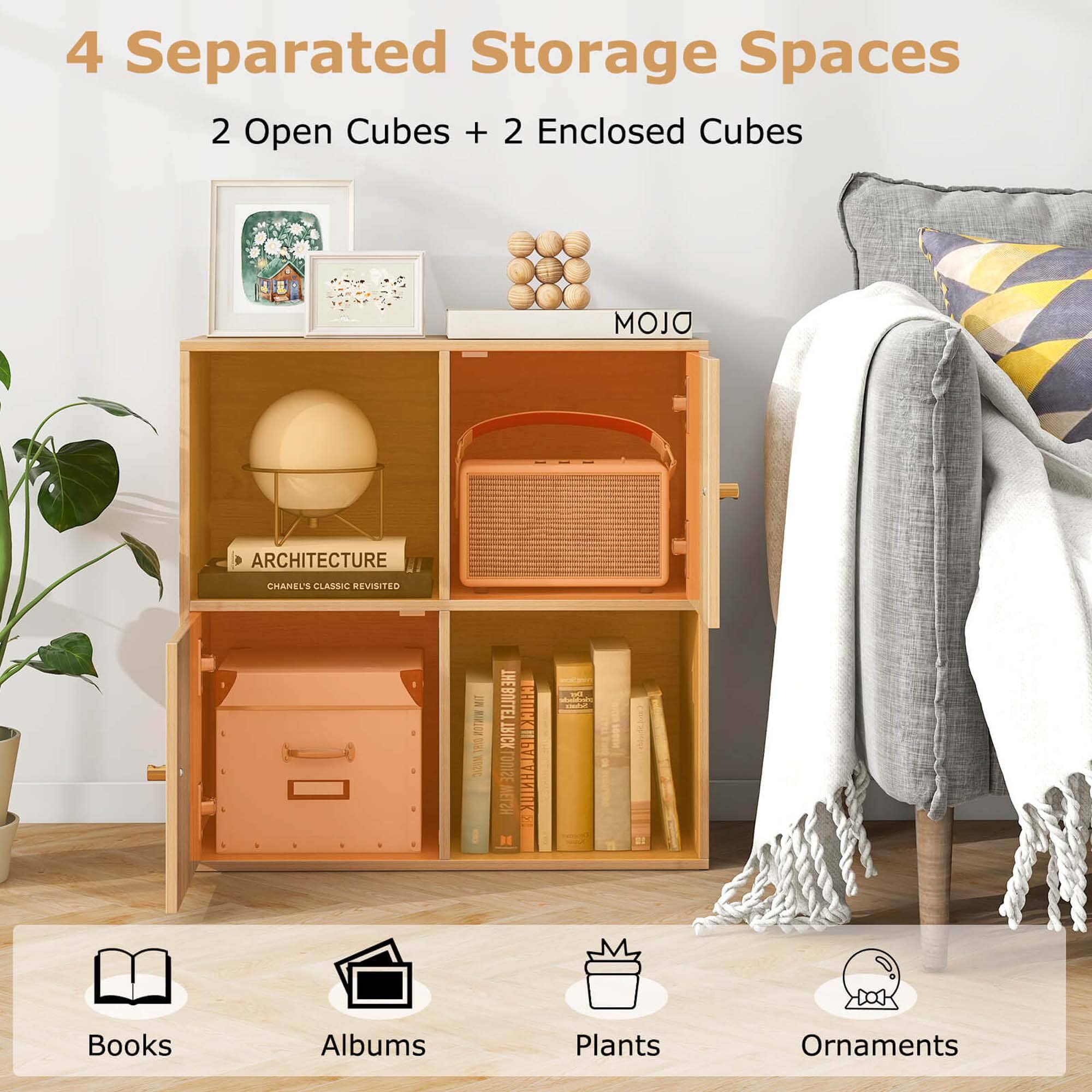 4 Separated Storage Spaces 2 Open Cubes + 2 Enclosed Cubes Books Albums Plants Ornaments MOJO ARCHITECTURE CHANELS CLASSIC REVISITED THE IHE BOTEL HIEN TRICK 32100J HEAA E