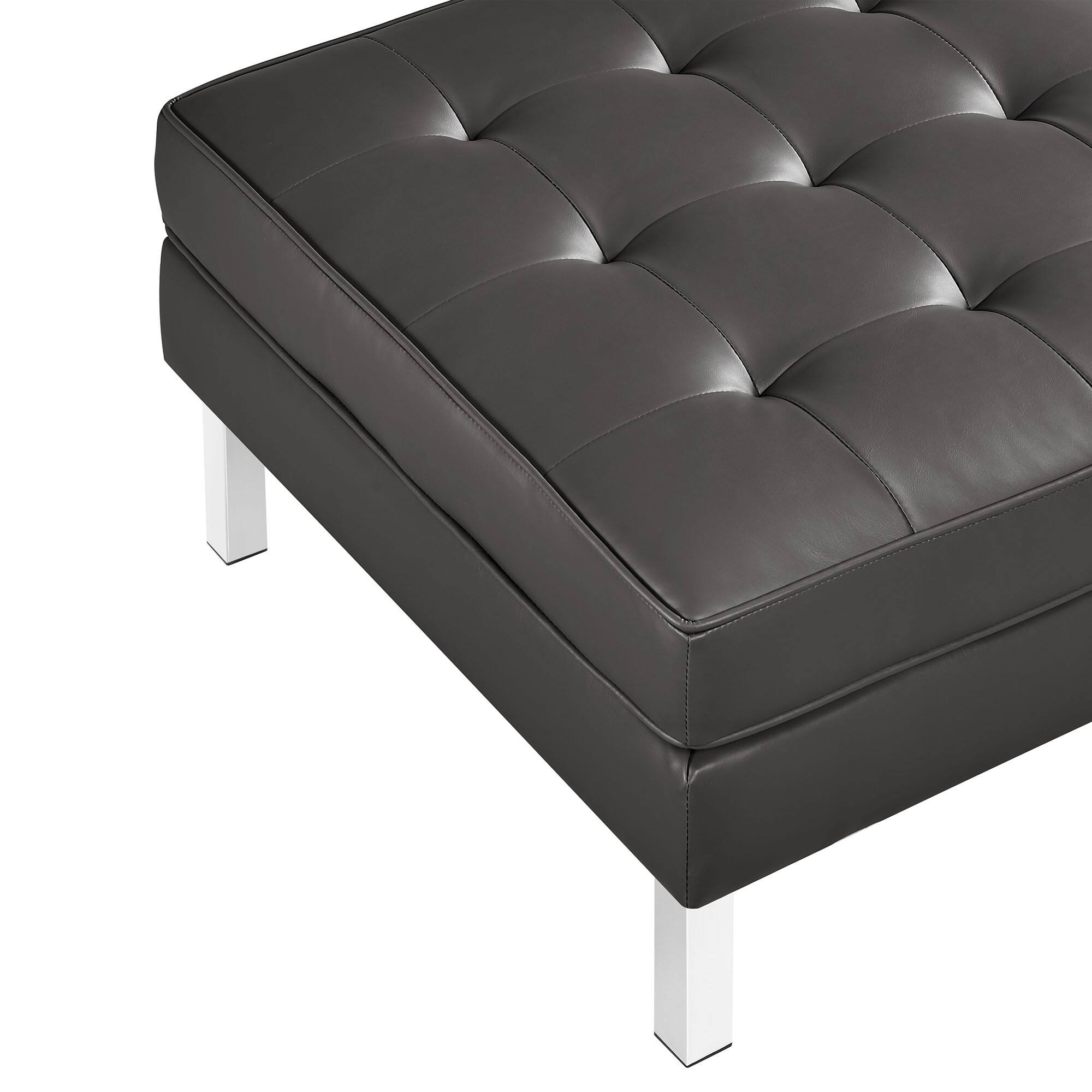 Alt View 4. Modway - Loft Tufted Vegan Leather Armchair and Ottoman Set by Modway - 0.