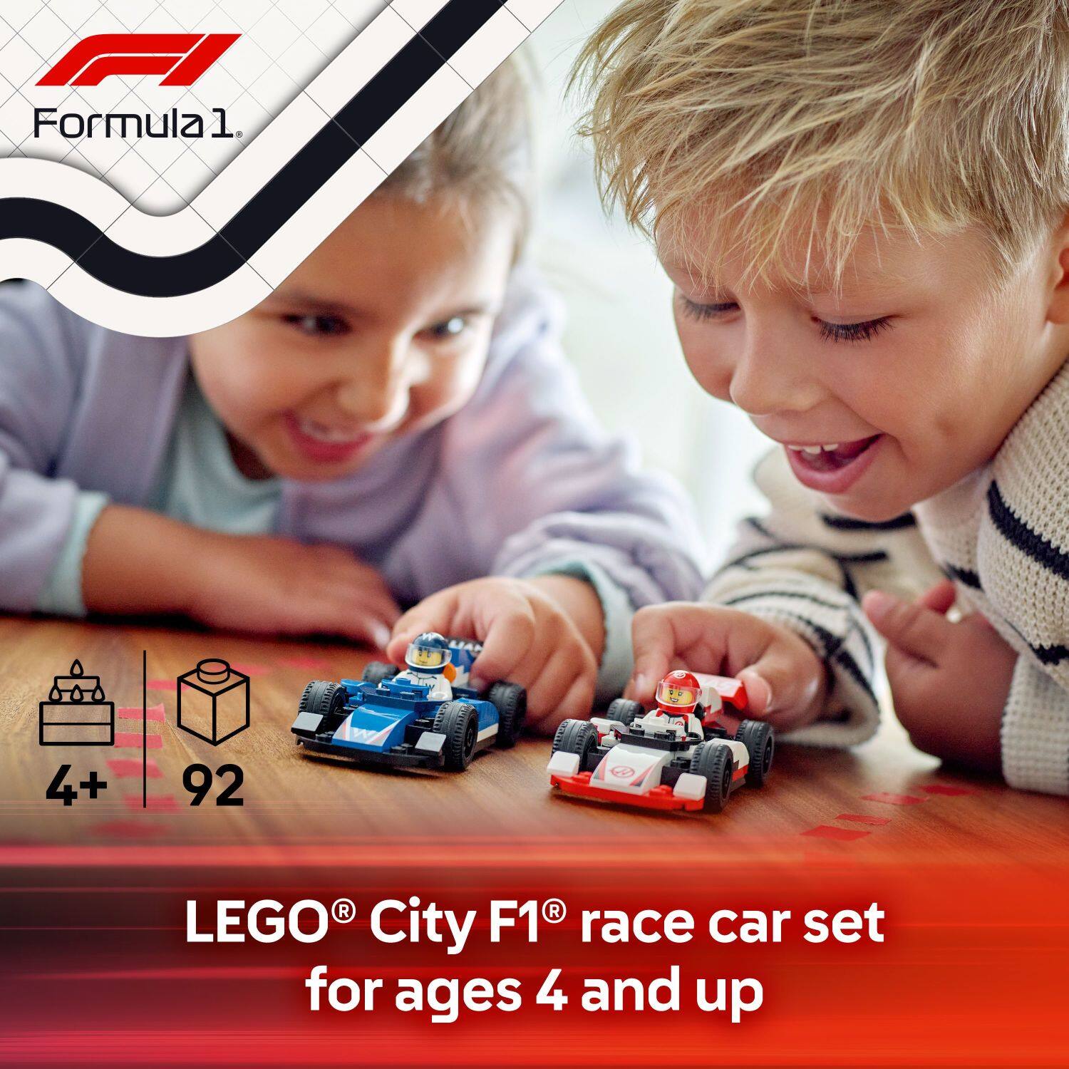 Formula 1 1. 4+ 92 LEGO City F1 race car set for ages 4 and up