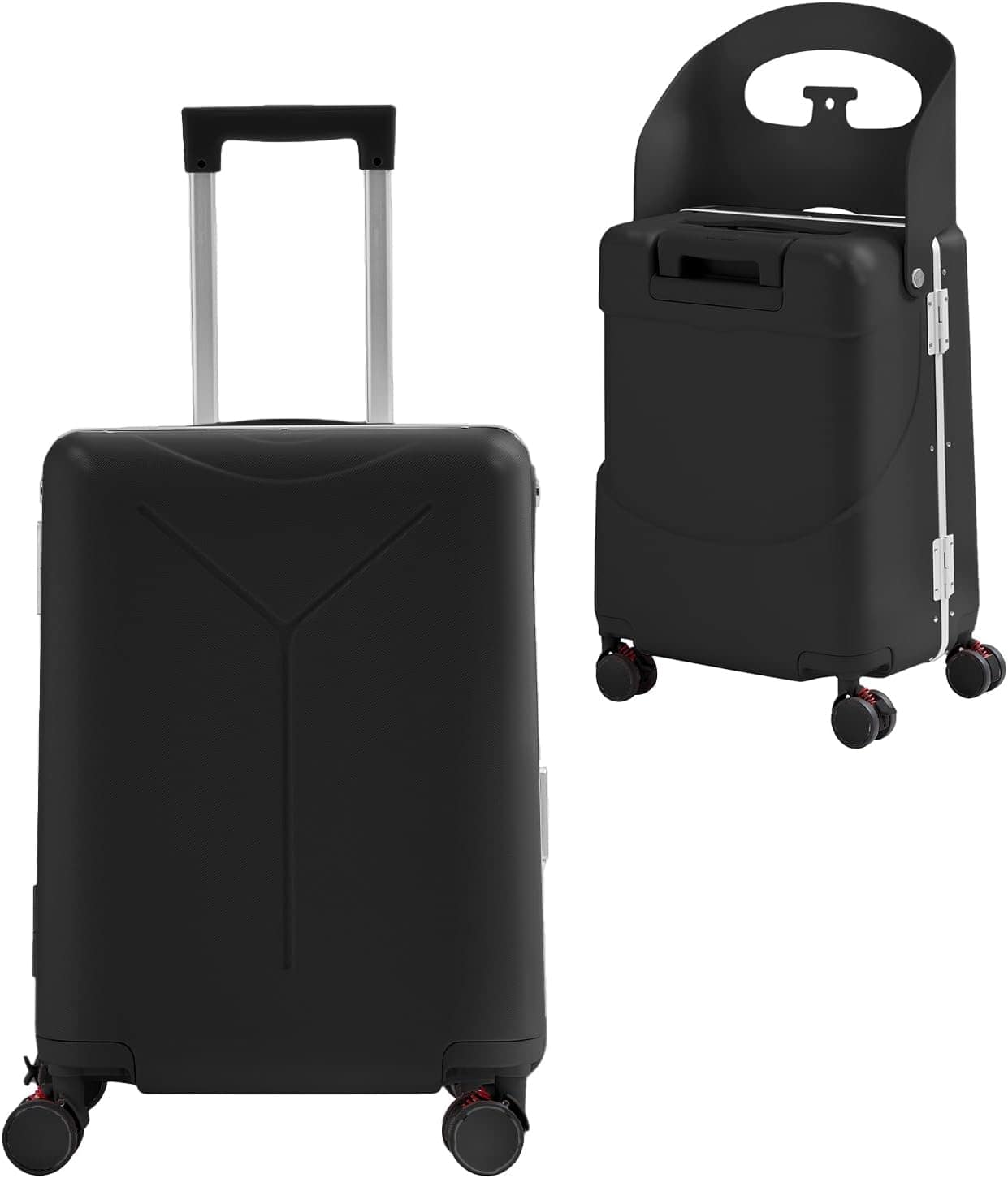Front. Circus Cirle - 20" Ride-on Luggage with Foldable Seat - Black.