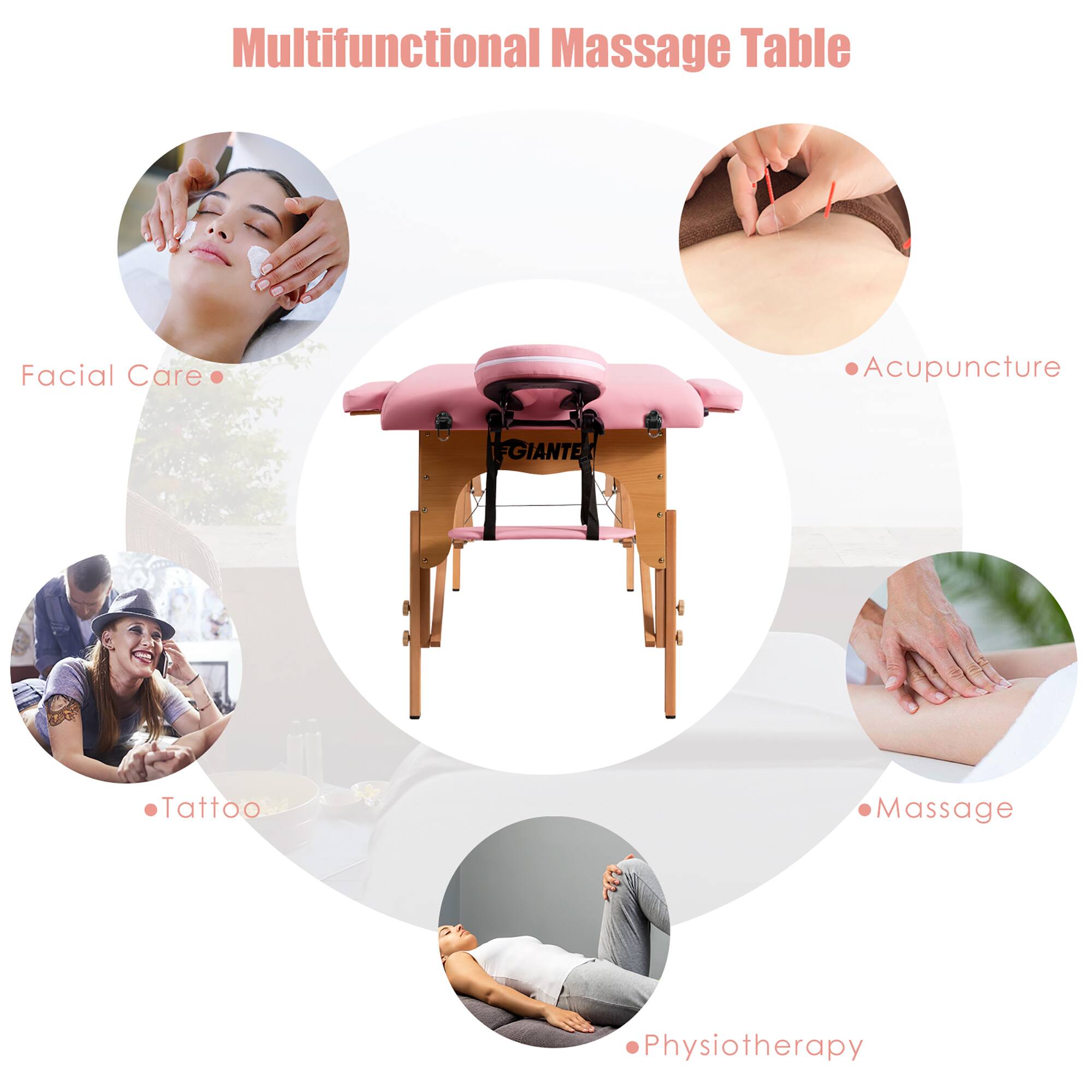 Multifunctional Massage Table

- Facial Care
- Acupuncture
- Tattoo
- Massage
- Physiotherapy