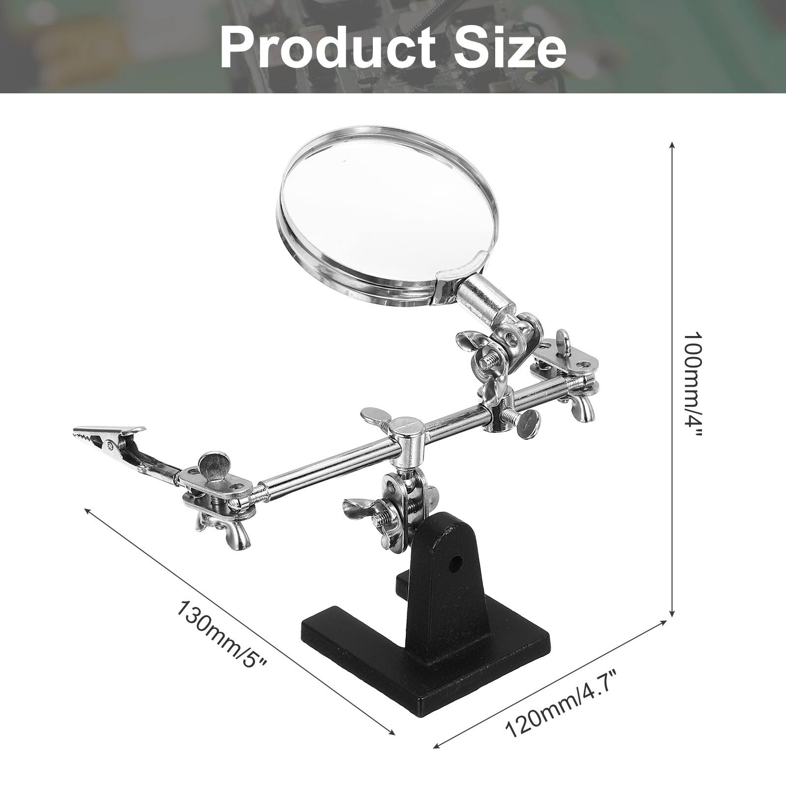 Product Size  
100mm/4"  
130mm/5"  
120mm/4.7"