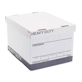 Staples - Heavy Duty File Box, Lift Off Lid, Letter/Legal/Gray, 12/Carton - White/Gray