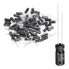 Unique Bargains - 100uF 16V 5x11mm Electrolytic Capacitor, 105C High Temp Radial Leads, for TVs/LCDs/VCD, 60pcs - Black