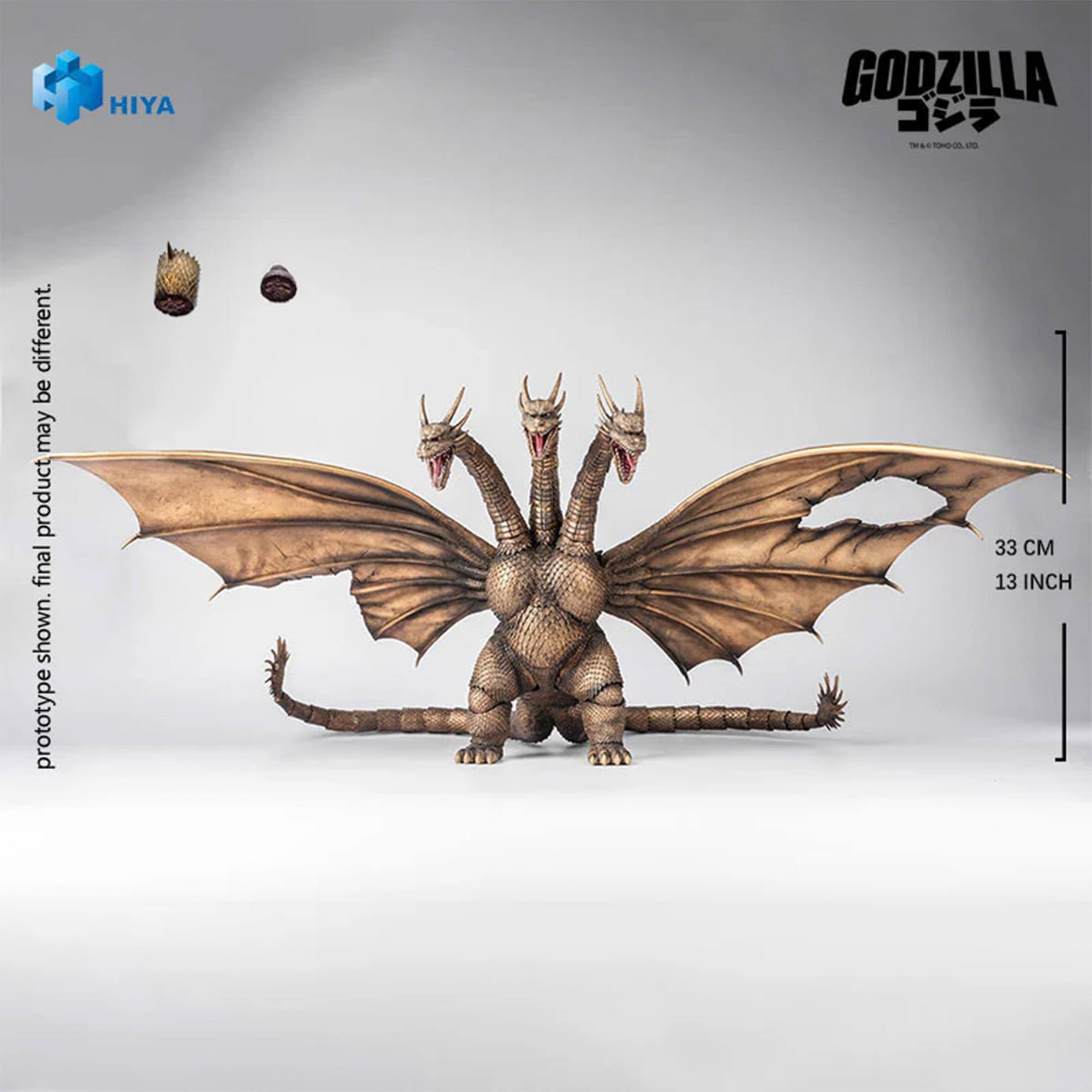HIYA  
GODZILLA TMA & C CO. LTD.  
Prototype. Product may be different. Final product shown.  
33 CM  
13 INCH