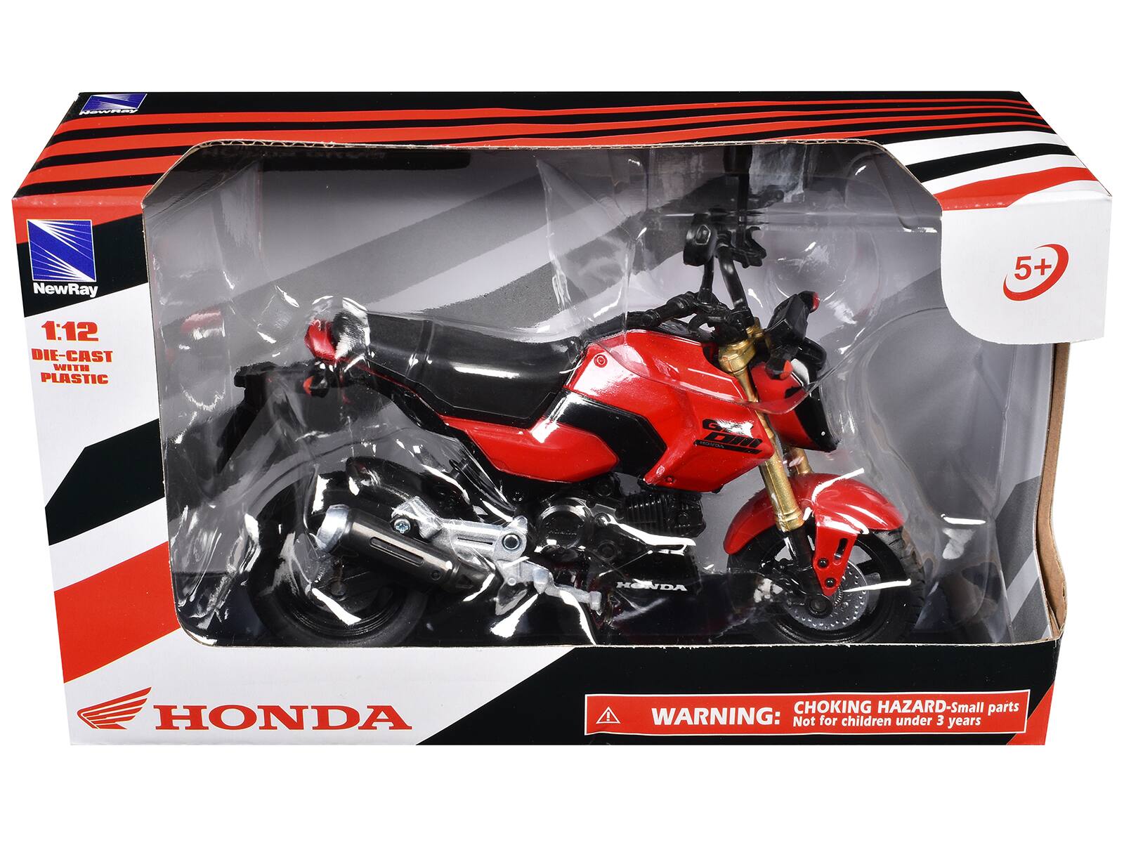 NewRay 5+ 1:12 DIE-CAST WITH PLASTIC  
HONDA  
CHOKING HAZARD-Small parts  
WARNING: Not for children under 3 years