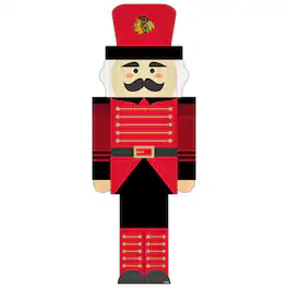 Fan Creations - Chicago Blackhawks 31'' Nutcracker Leaner - Multicolor