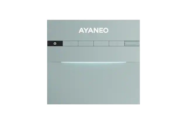 Front. Ayaneo - AM03 Mini PC desktop – Intel Core i9-12900H, 16GB RAM, 512GB SSD - Cyan Sky.