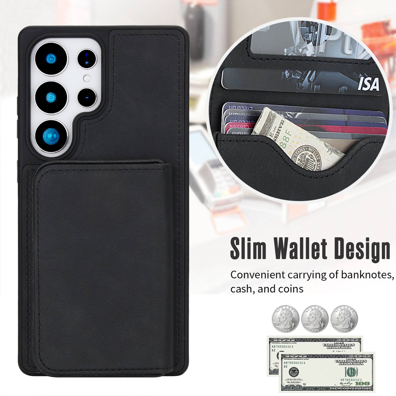 ISA EISCOLOU UIU UO/53I5 VICCDI LINERN SERVE 3 IS 88F STAIES WITLTT A3 Slim Wallet Design Convenient carrying of banknotes, cash, and coins ... SCERT -  ERRIN . 726530230 12 E80 BRANENICT - 1. 876330232 Li MMD