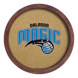 The Fan-Brand - Orlando Magic 20.25'' Round Faux Barrel Framed Cork Board - Multicolor