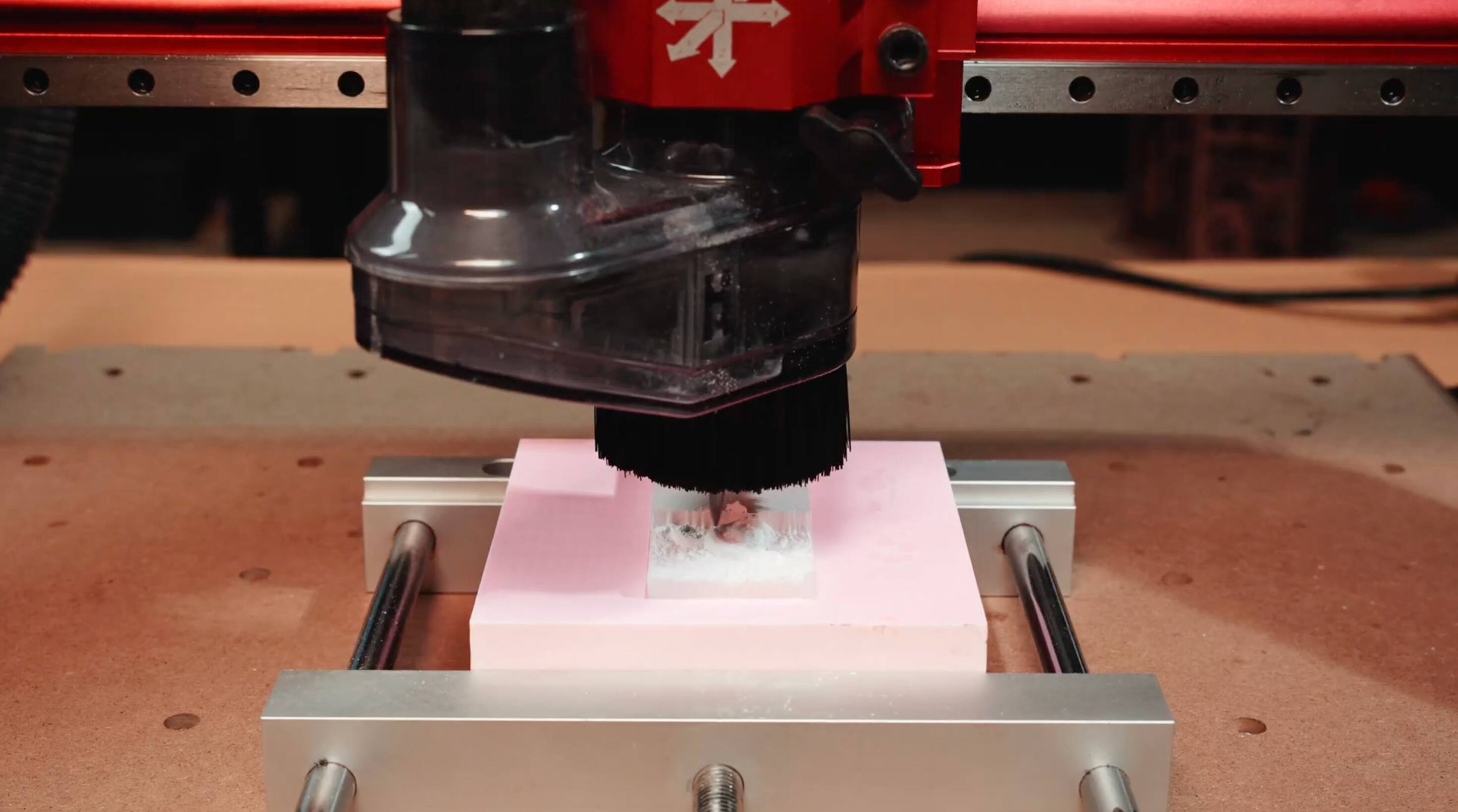 Alt View 5. AtomStack - C4 Pro CNC Double Tube Vacuum add-on for a clean workspace.