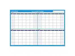 AT-A-GLANCE - 90-120 Day 24"H x 36"W Dry Erase Monthly Wall Calendar, Reversible - Blue