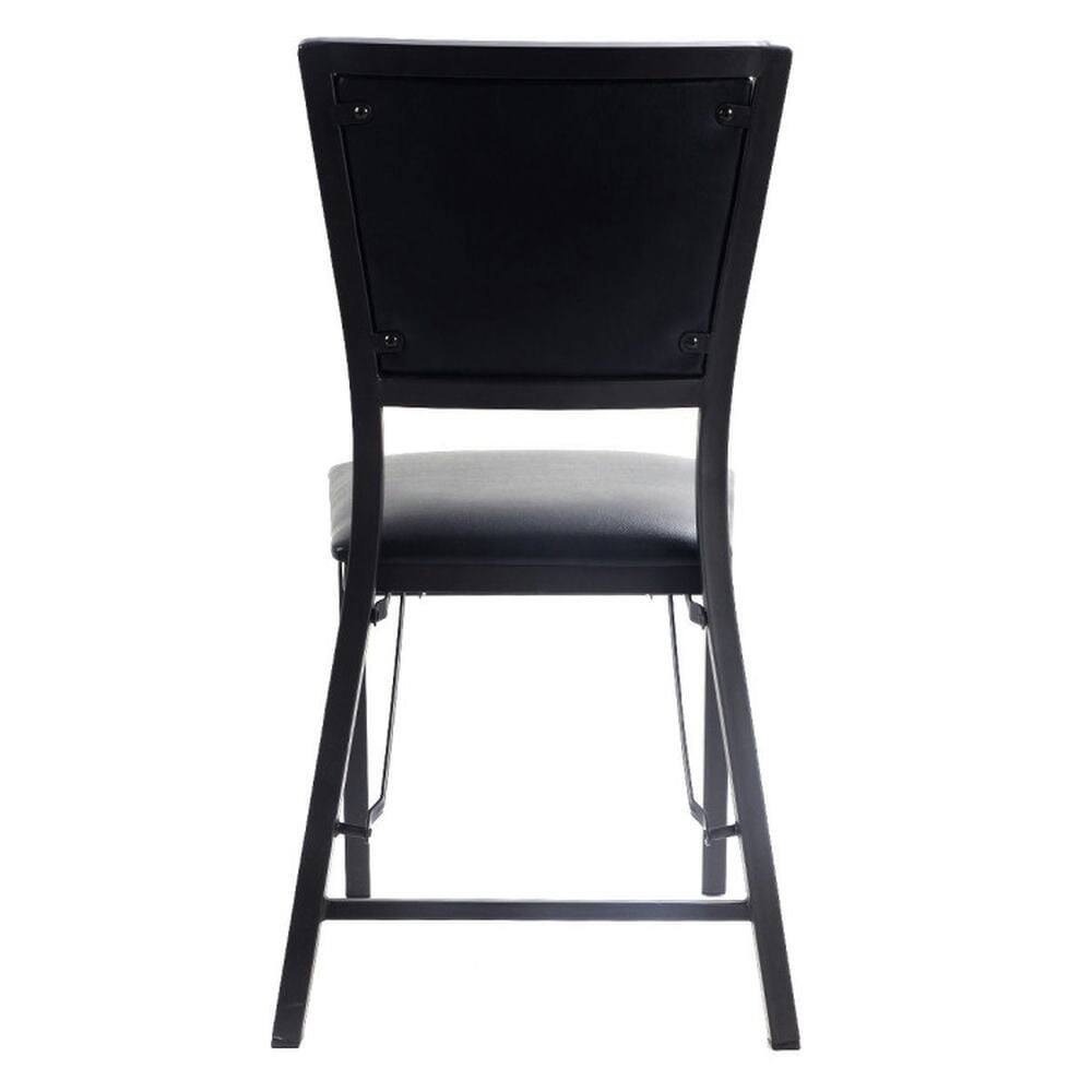 Alt View 4. Pefilos - Set of Metal Folding Dining Chair with Space Saving Design Lounge Chair Room Chair for Kitchen - Black.
