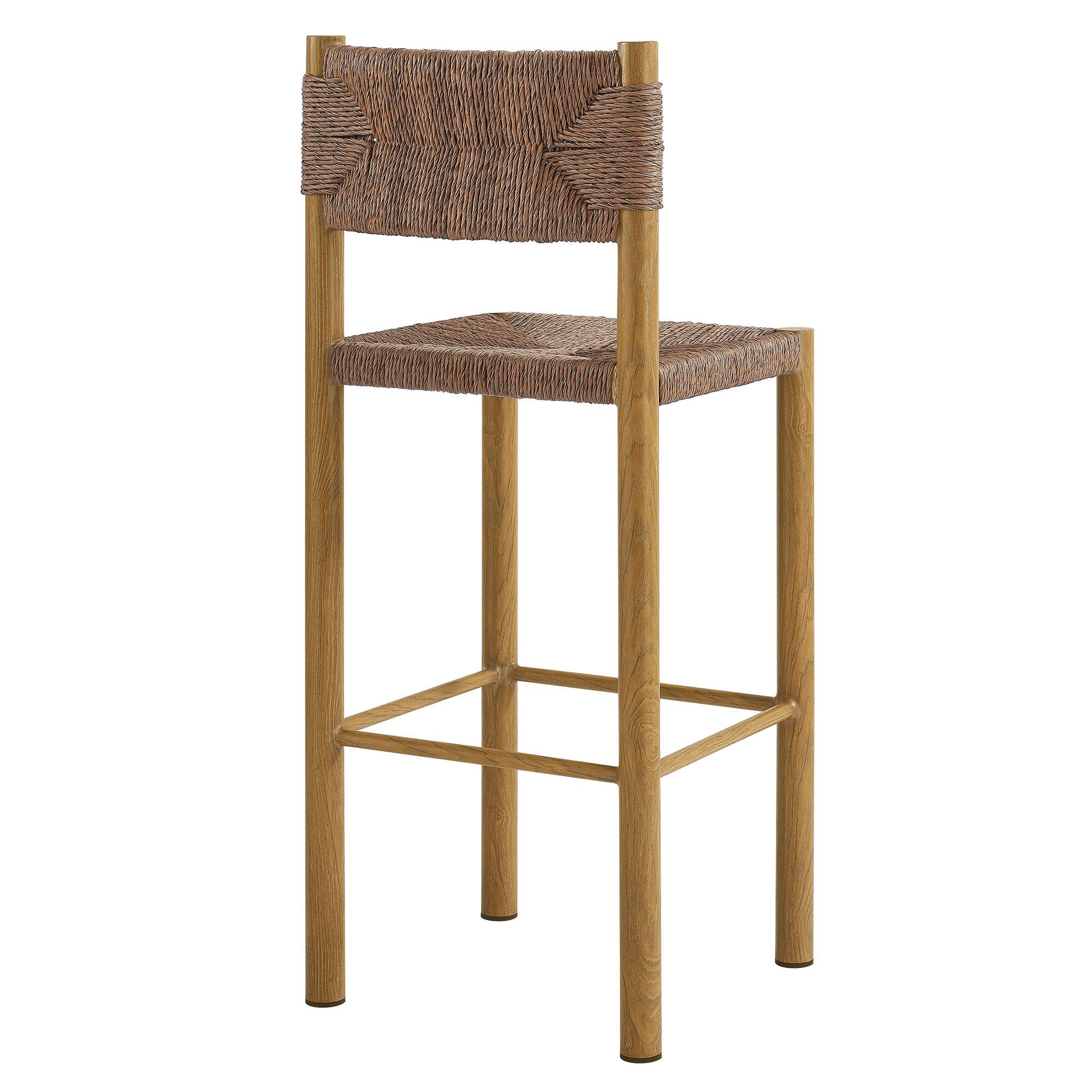 Alt View 5. Modway - Parkland Outdoor Patio Rattan and Aluminum Bar Stools Set of 2 by Modway - Natural.