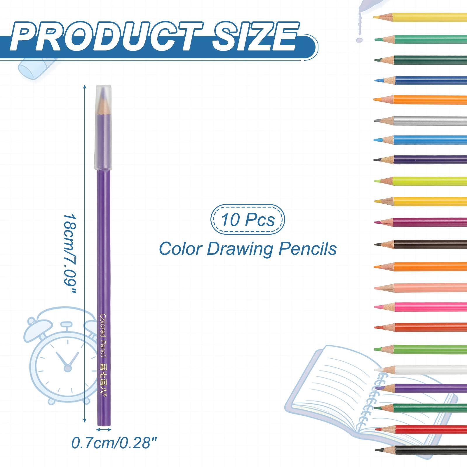 PRODUCT SIZE 10 Pcs 18cm/7.09" Color Drawing Pencils 0.7cm/0.28"