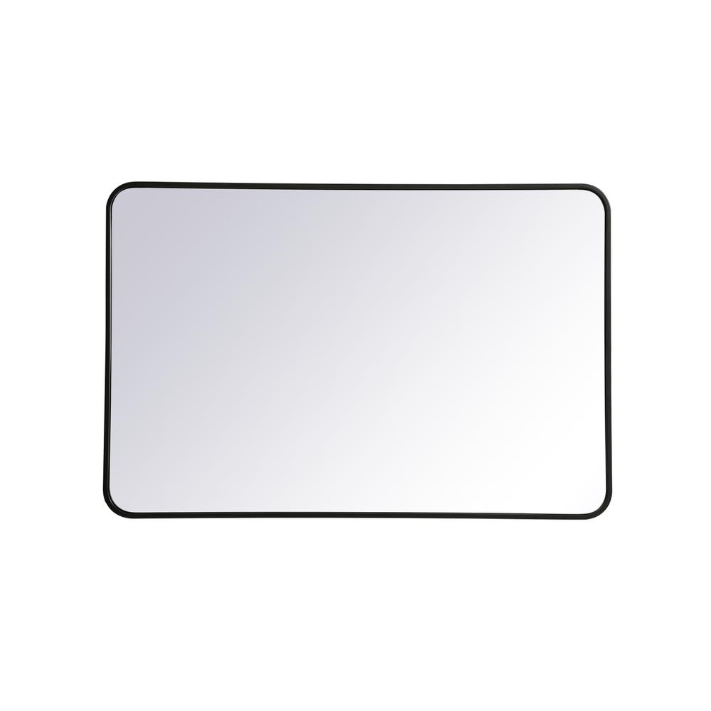 Alt View 5. Elegant Decor - Soft corner metal rectangular mirror 28x42 inch in Black - Black.