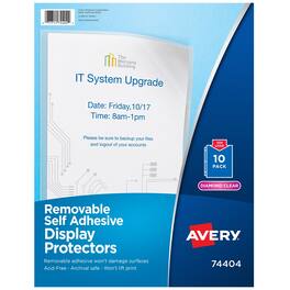 Avery - Removable Plastic File Pocket, 10/Pack (AVE74404) - Diamond Clear