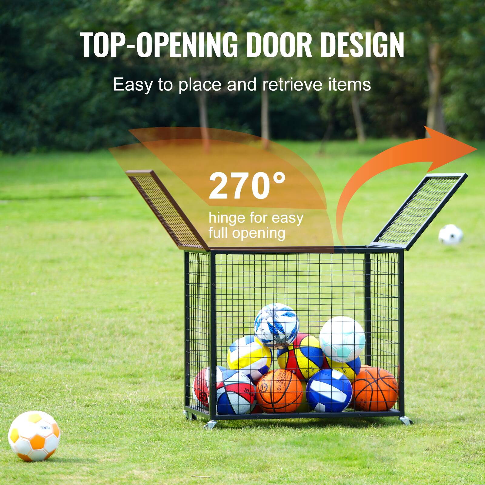 TOP-OPENING DOOR DESIGN  
Easy to place and retrieve items  
270° hinge for easy full opening