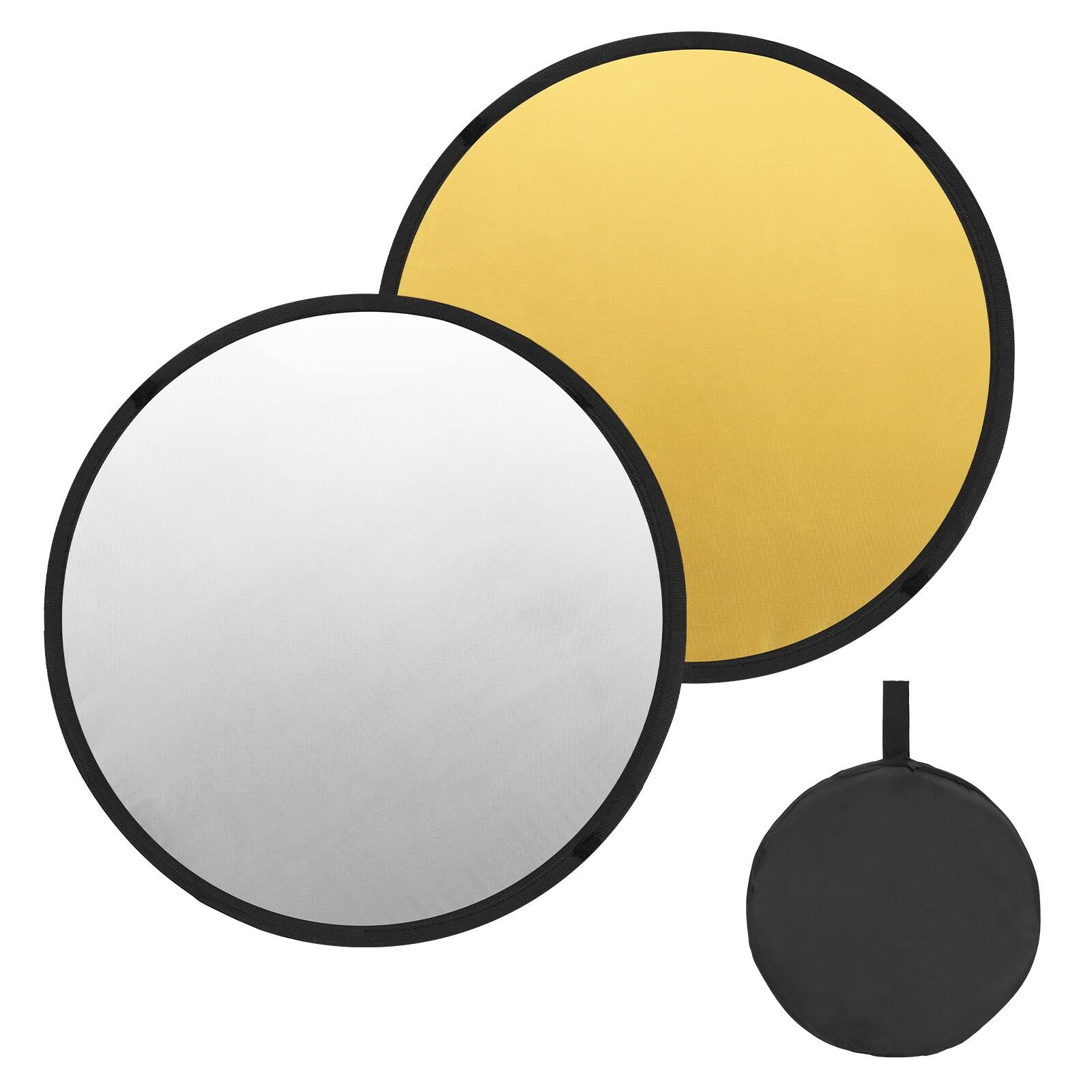 Front. Unique Bargains - 2pcs 31"/80cm 2-in-1 Collapsible Light Reflector with Bag for Studio/Outdoor - Gold/Silver.