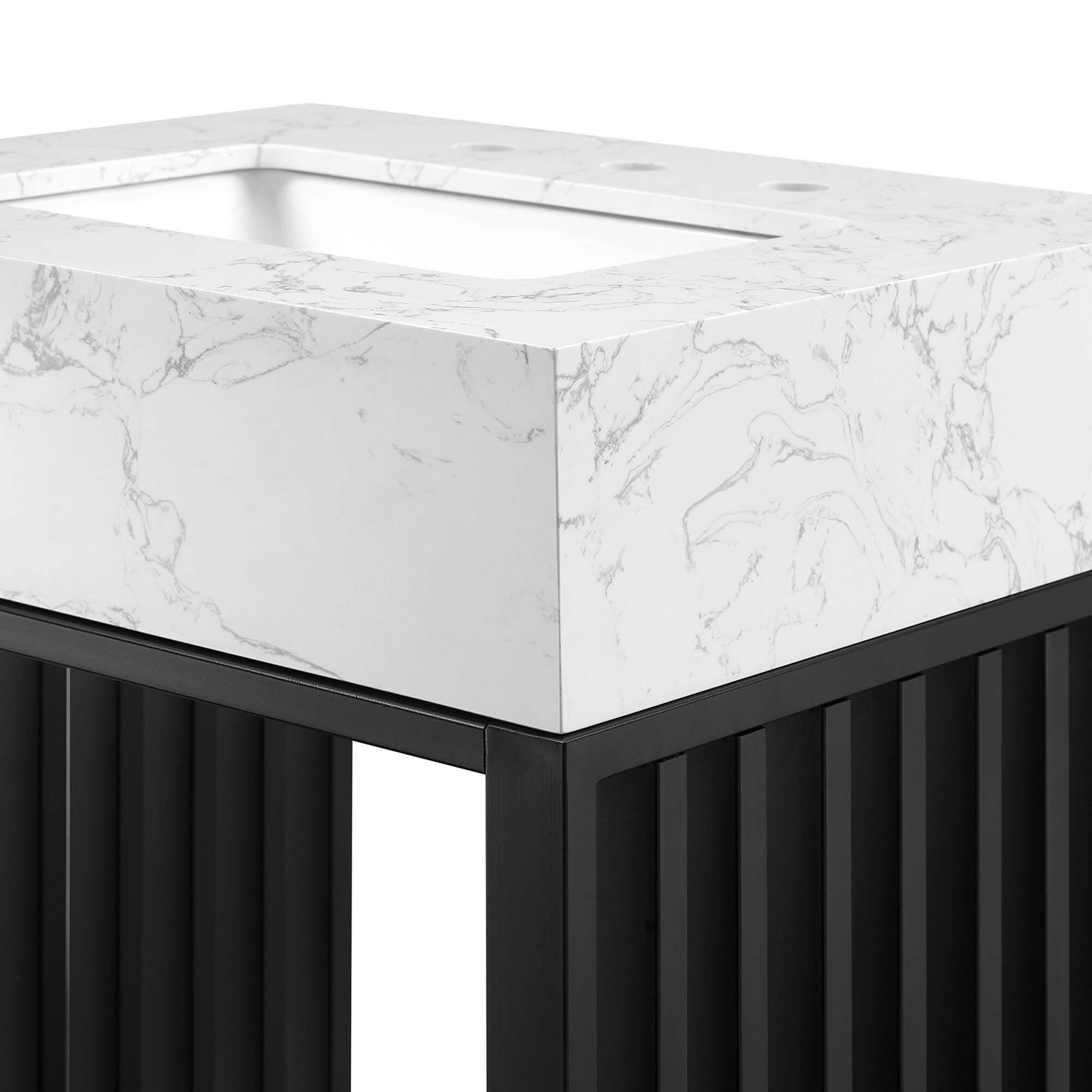 Alt View 4. Modway - Gridiron Bathroom Vanity Basin Included by Modway - White Black.
