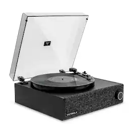Victrola - Eastwood LP Stereo Bluetooth Record Player with Bluetooth and 3 speed Turntable - Black
