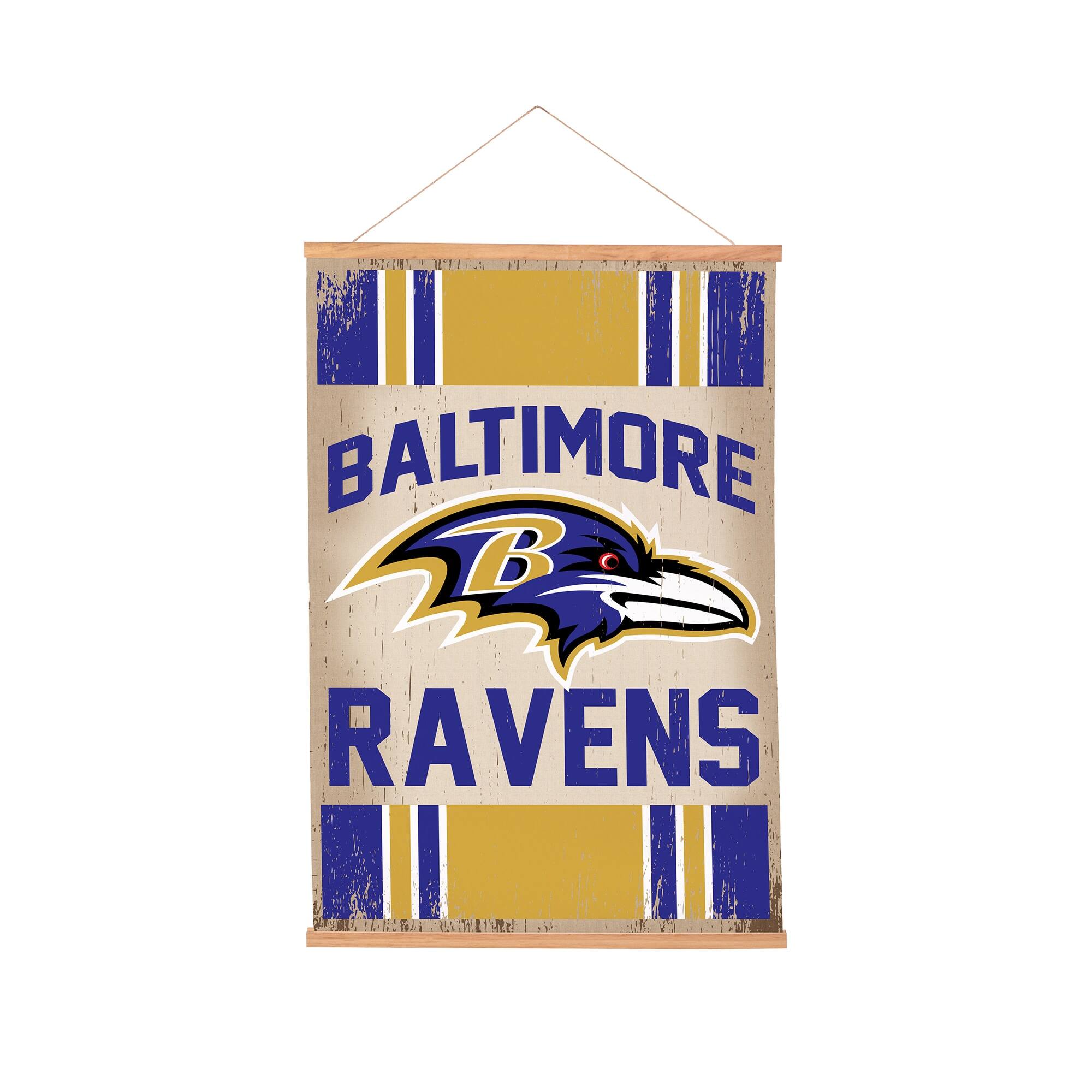 Baltimore Ravens 24" x 36" Antique Style Canvas Wall Art Tapestry with Wood Frame