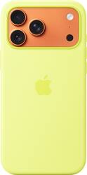 Apple - iPhone 17 Pro Max Silicone Case with MagSafe - Neon Yellow - Front_Zoom