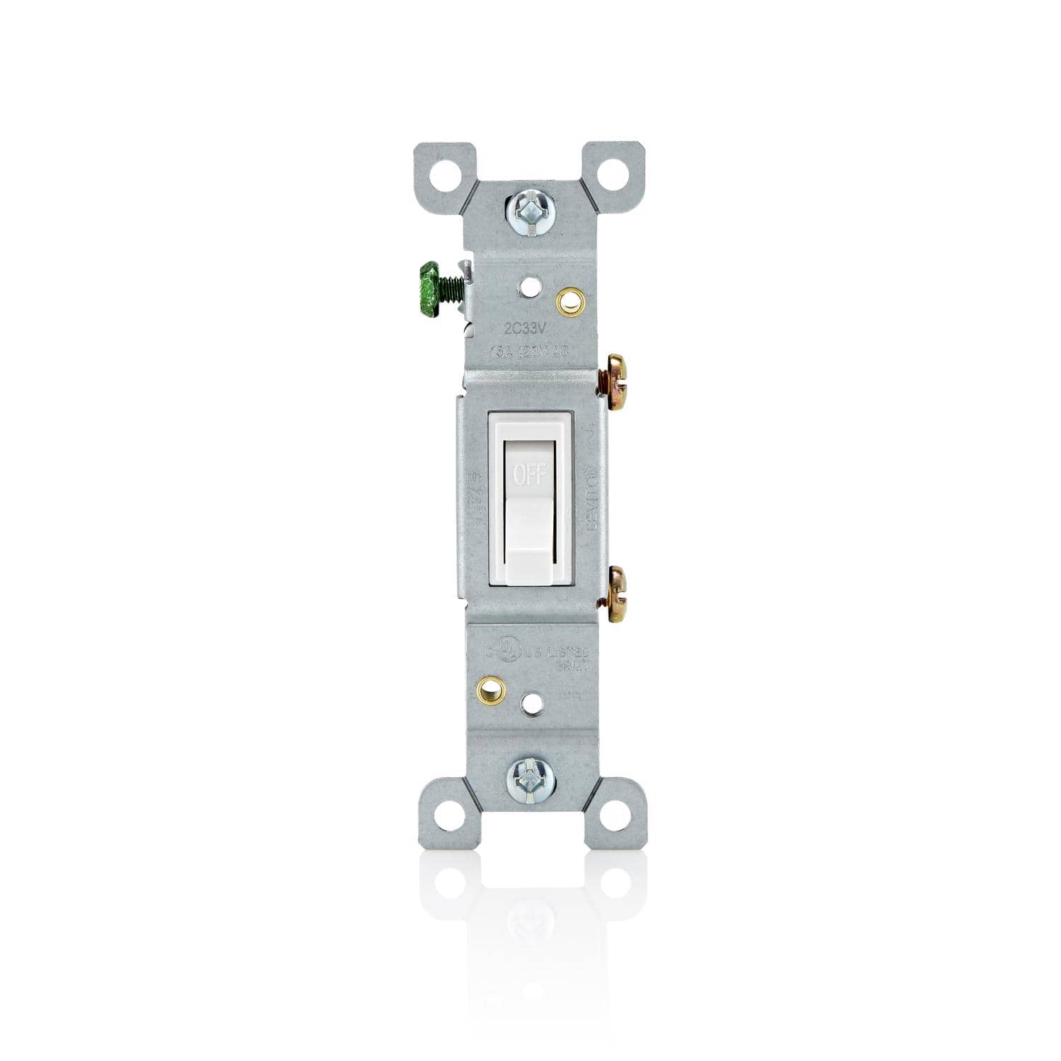 Leviton - 15 amps Toggle Switch 1 pk - White
